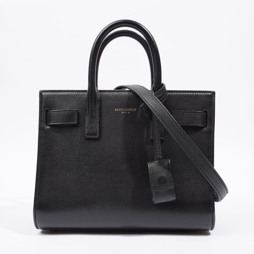 Saint Laurent Sac De Jour Black Calfskin Leather Nano
