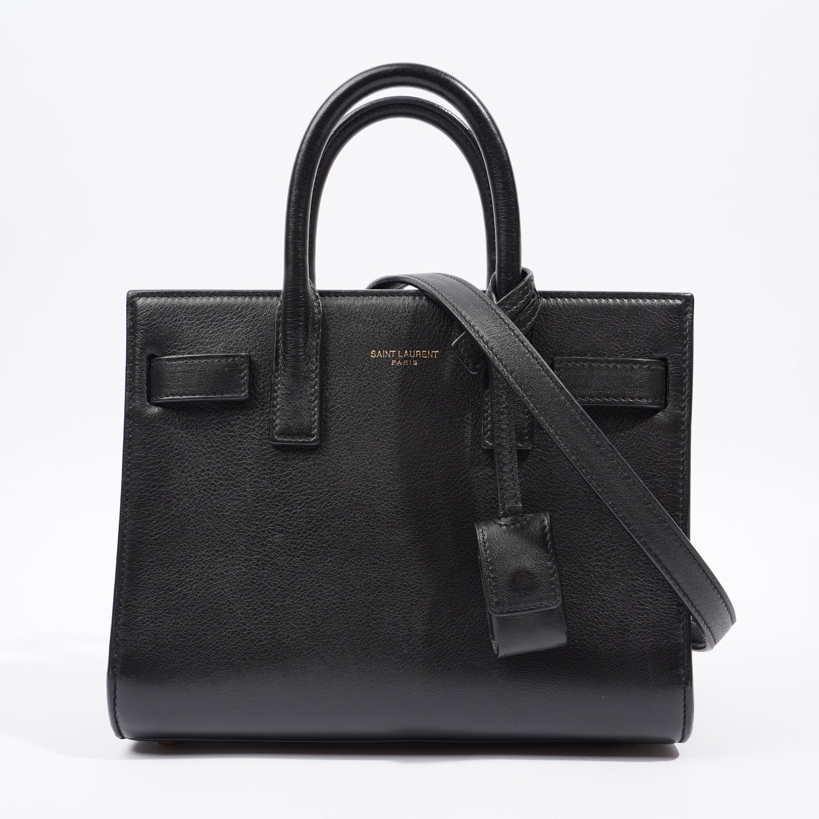 Saint Laurent Sac De Jour Black Calfskin Leather Nano