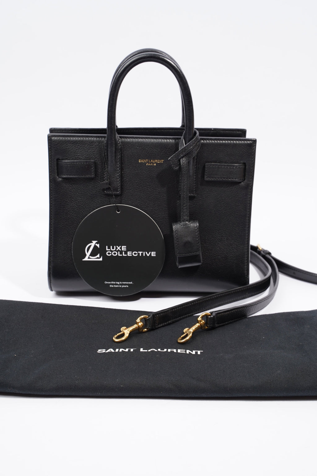 Saint Laurent Sac De Jour Black Calfskin Leather Nano