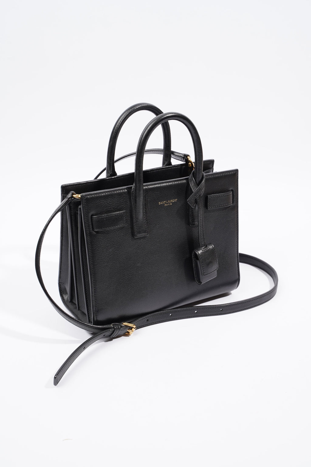 Saint Laurent Sac De Jour Black Calfskin Leather Nano