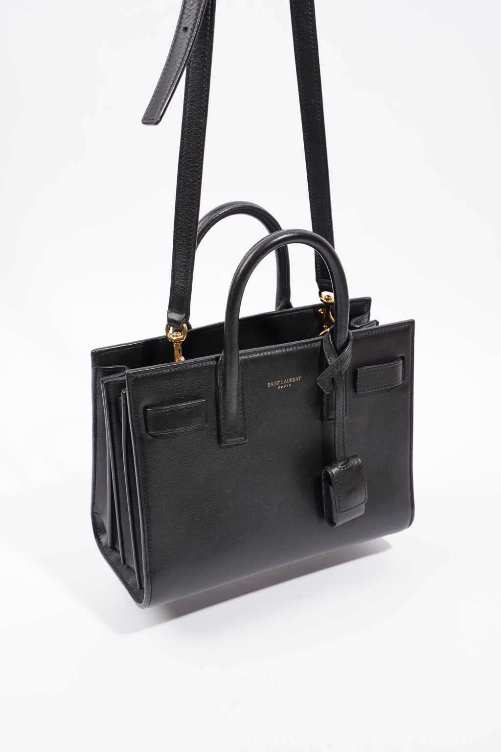 Saint Laurent Sac De Jour Black Calfskin Leather Nano