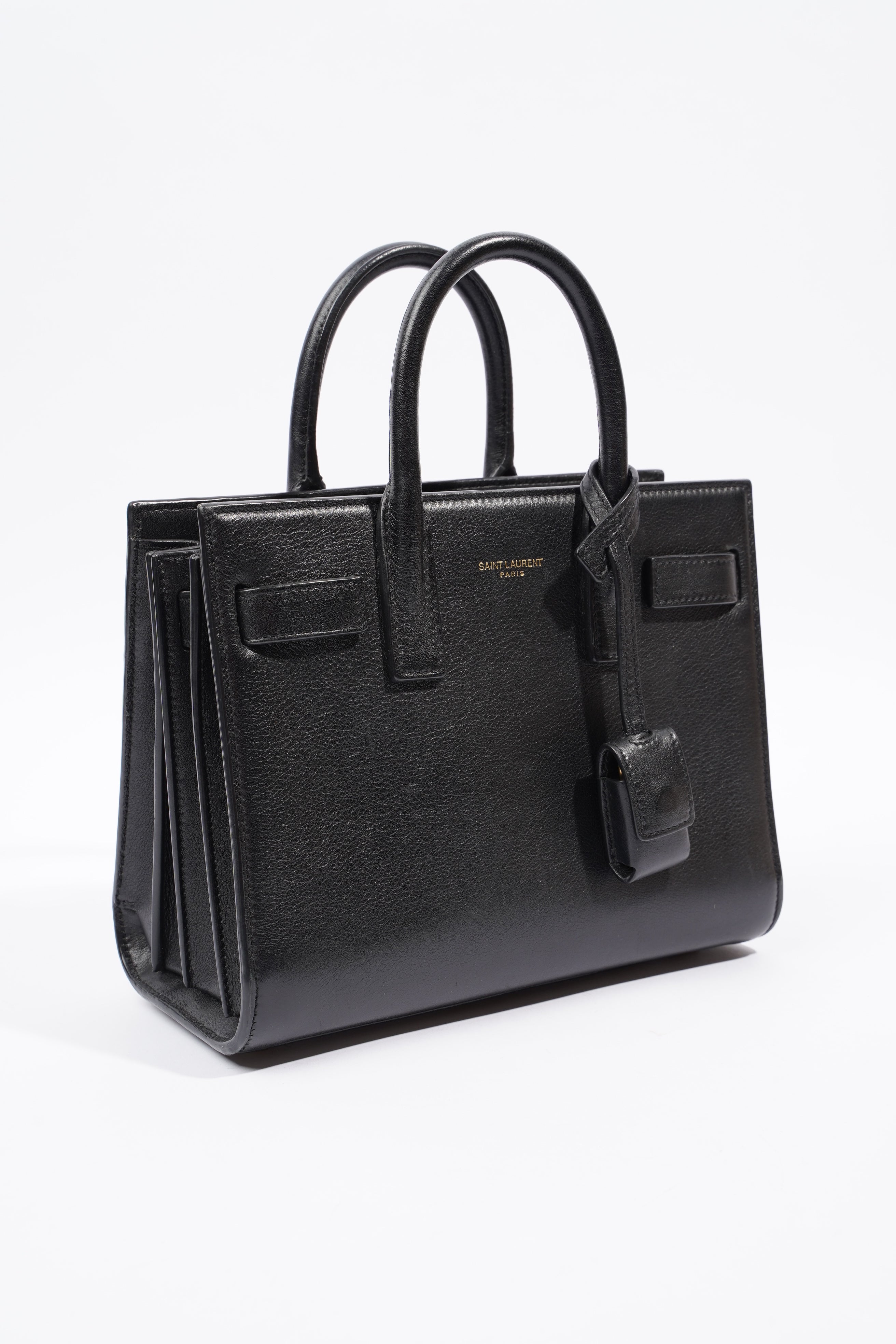 Saint Laurent Sac De Jour Black Calfskin Leather Nano