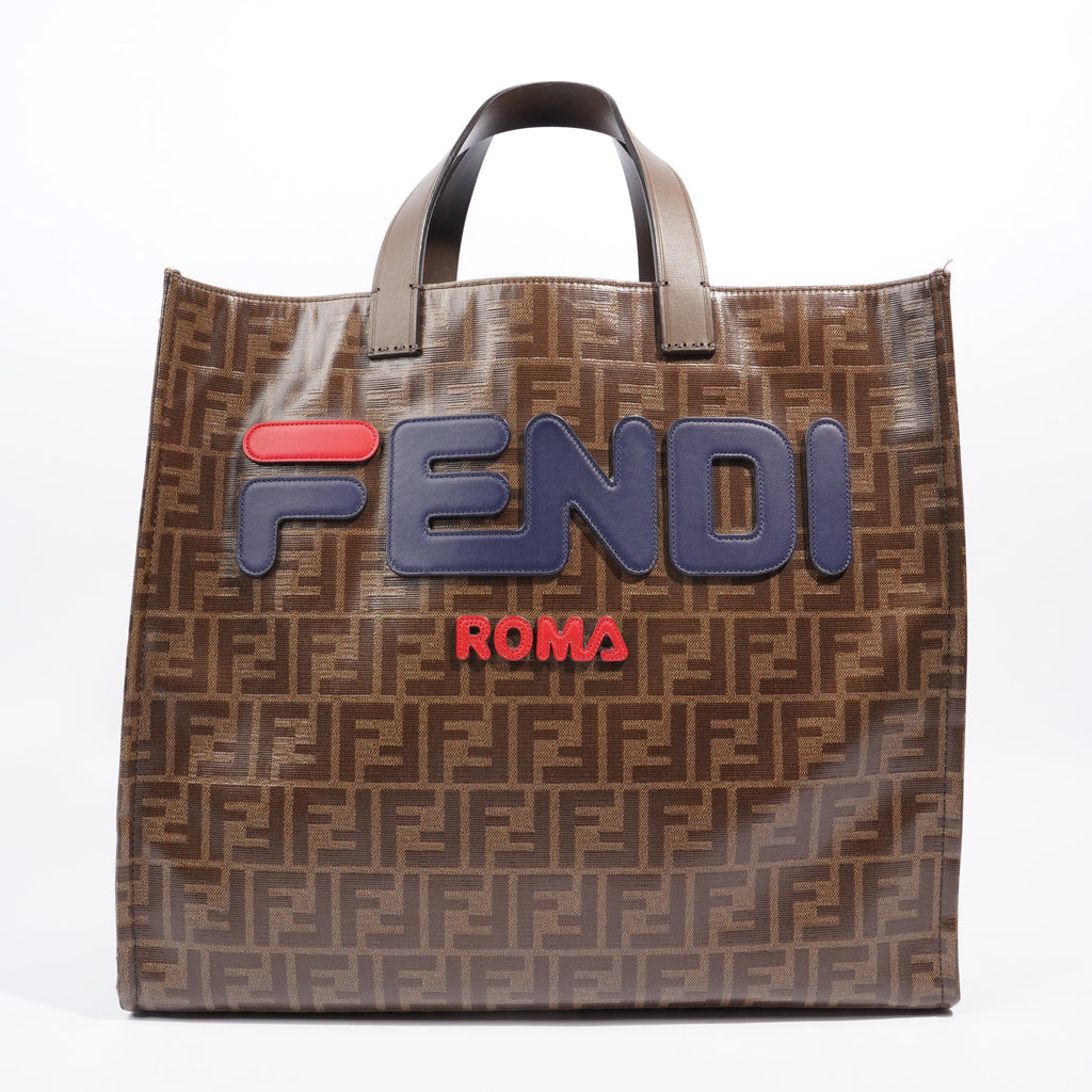 Fendi Fendi x Fila Tote Brown FF Monogram Coated Canvas Large