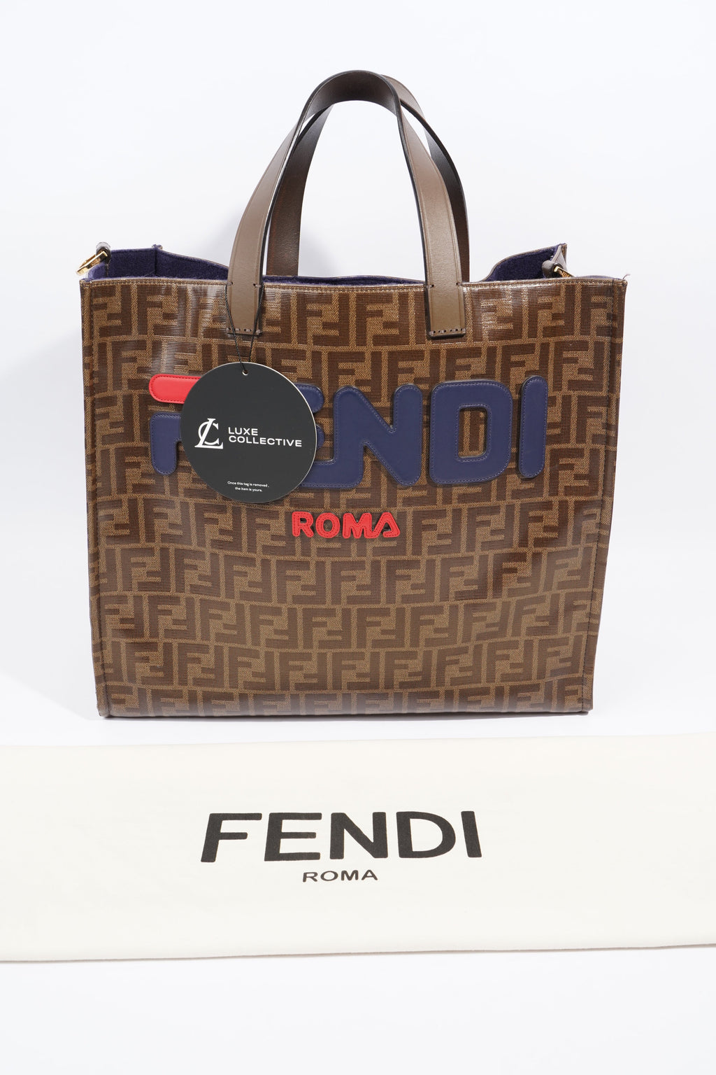 Fendi Fendi x Fila Tote Brown FF Monogram Coated Canvas Large