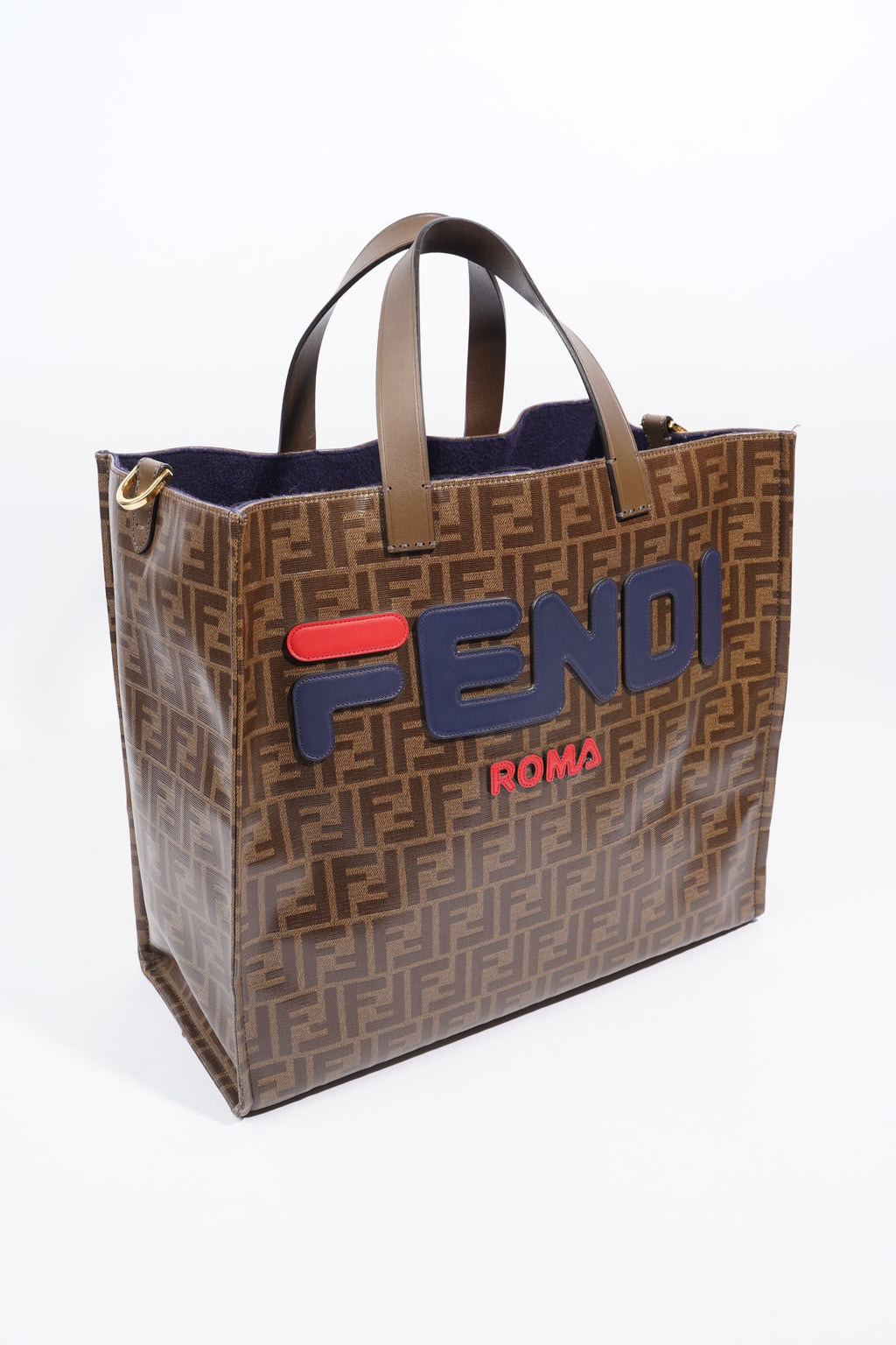 Fendi Fendi x Fila Tote Brown FF Monogram Coated Canvas Large