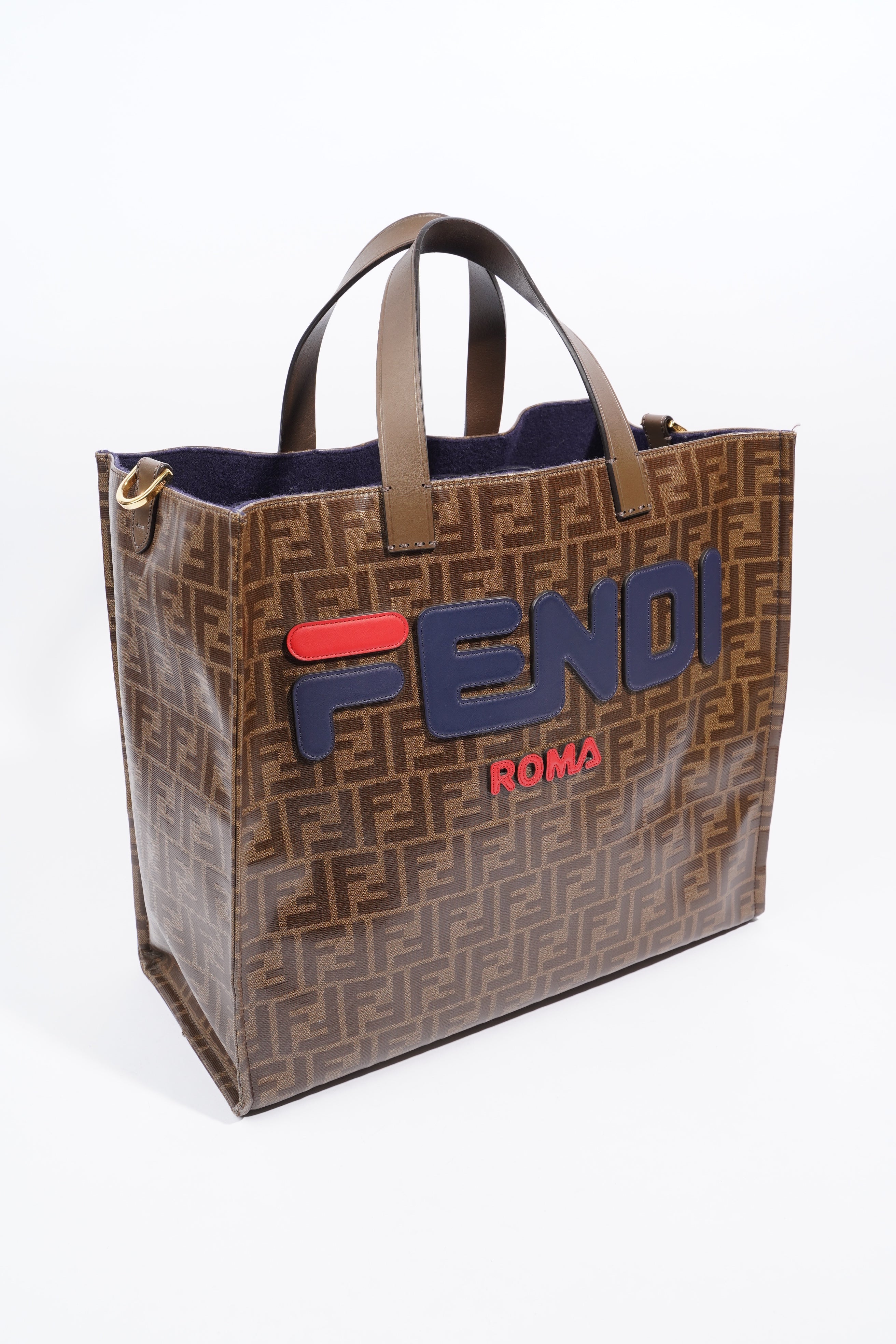 Fendi Fendi x Fila Tote Brown FF Monogram Coated Canvas Large