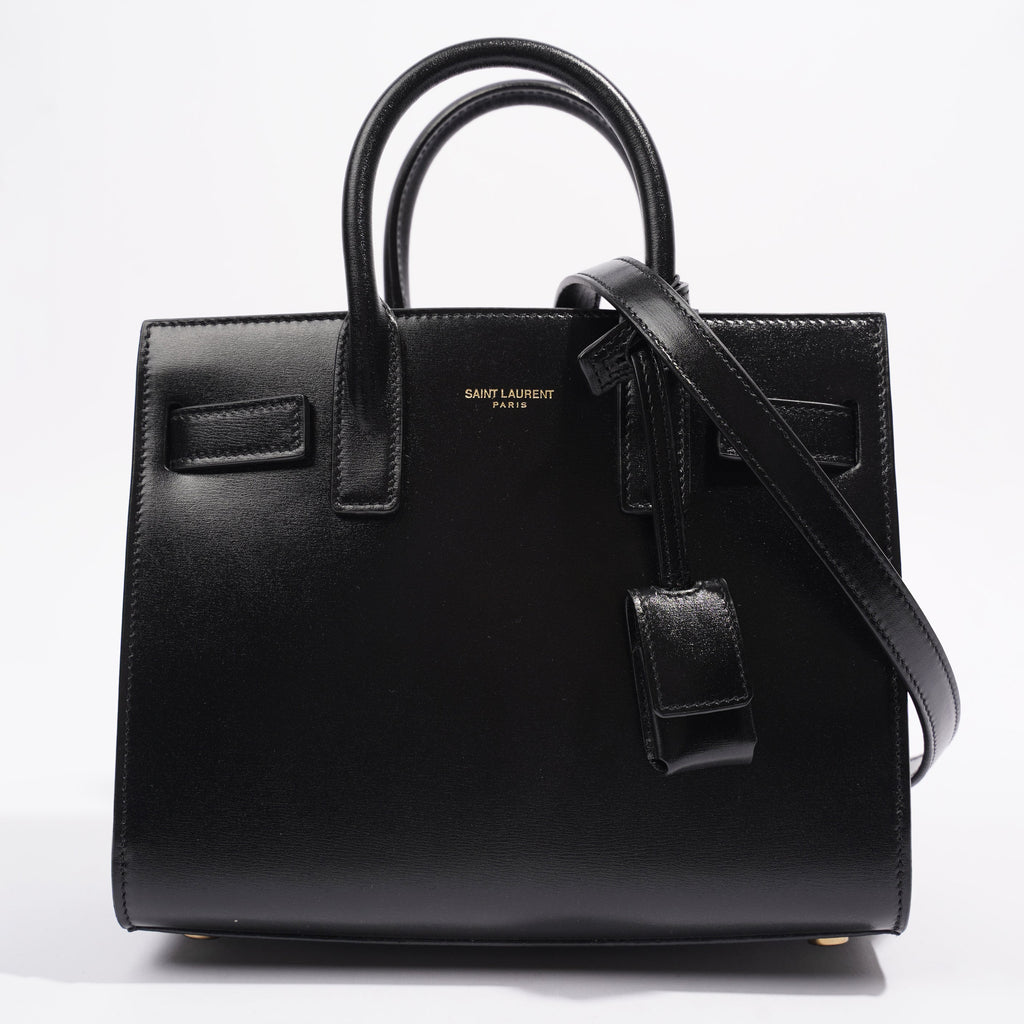 Saint Laurent Sac De Jour Black Calfskin Leather Nano