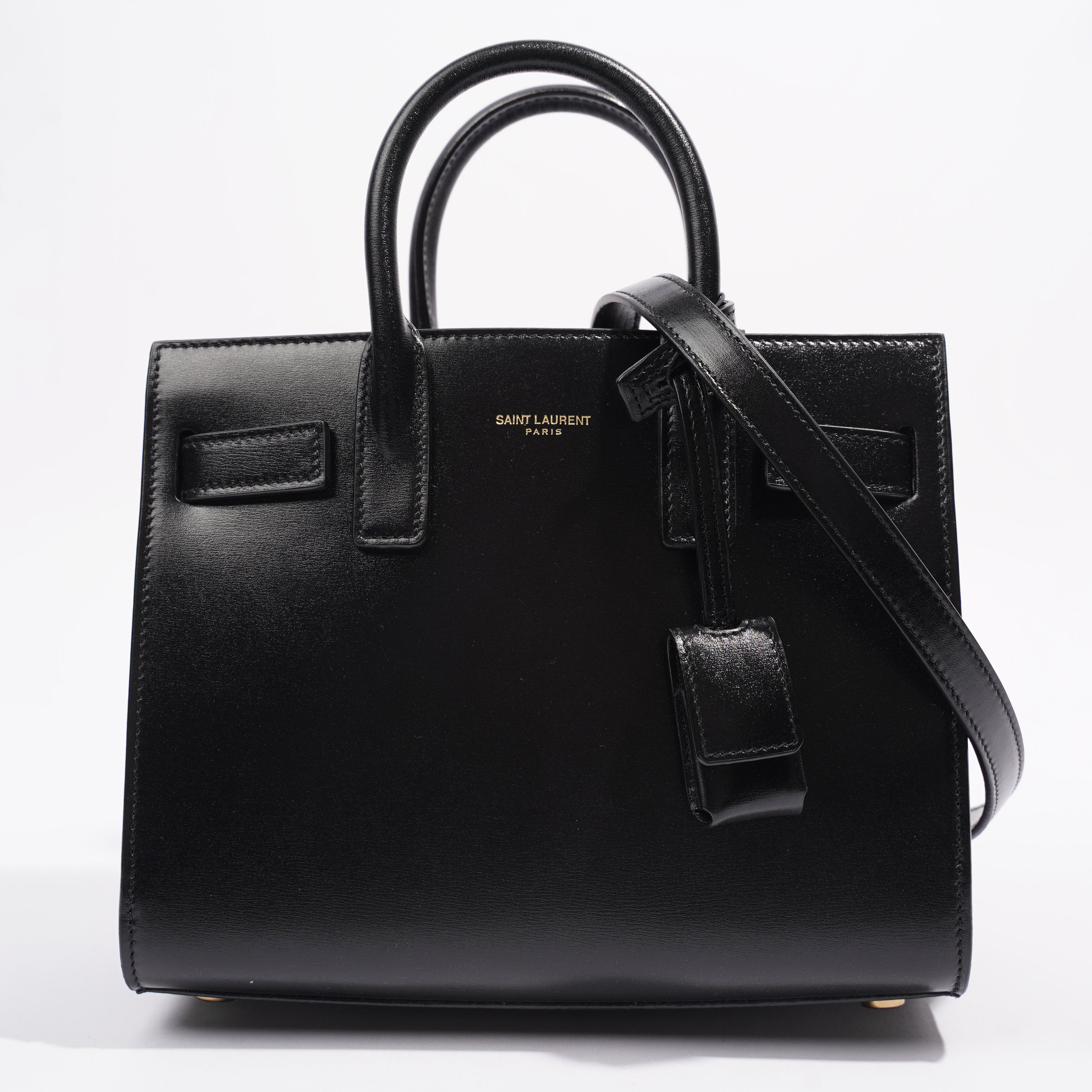Saint Laurent Sac De Jour Black Calfskin Leather Nano