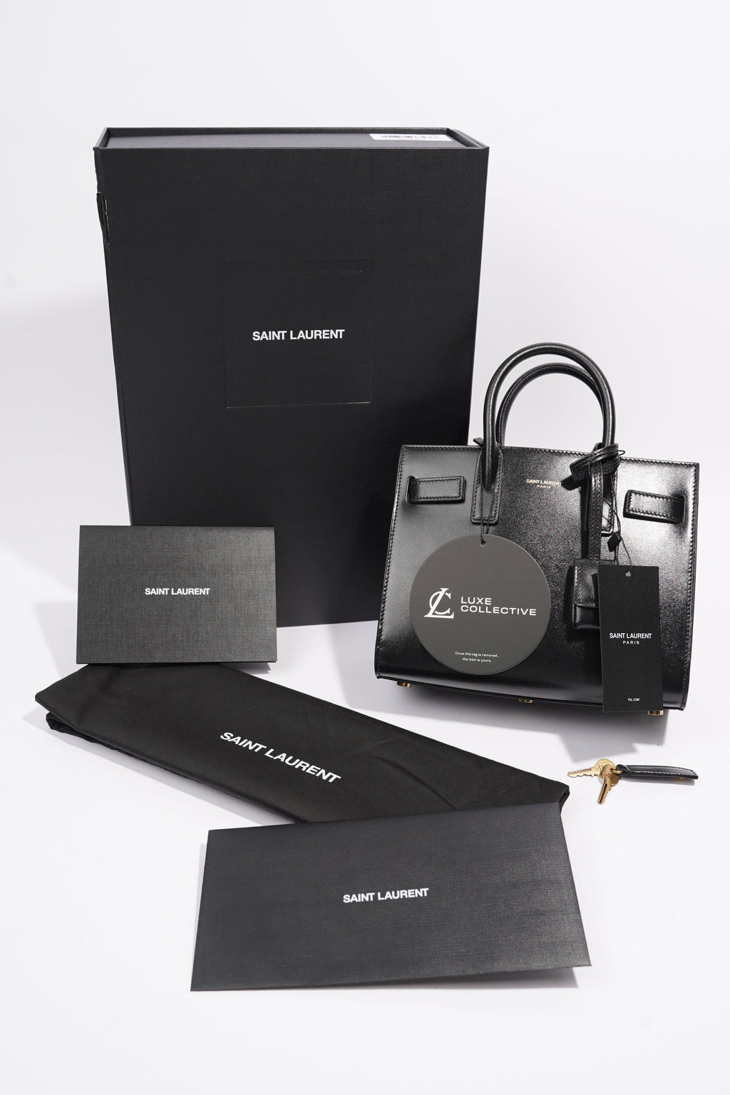 Saint Laurent Sac De Jour Black Calfskin Leather Nano
