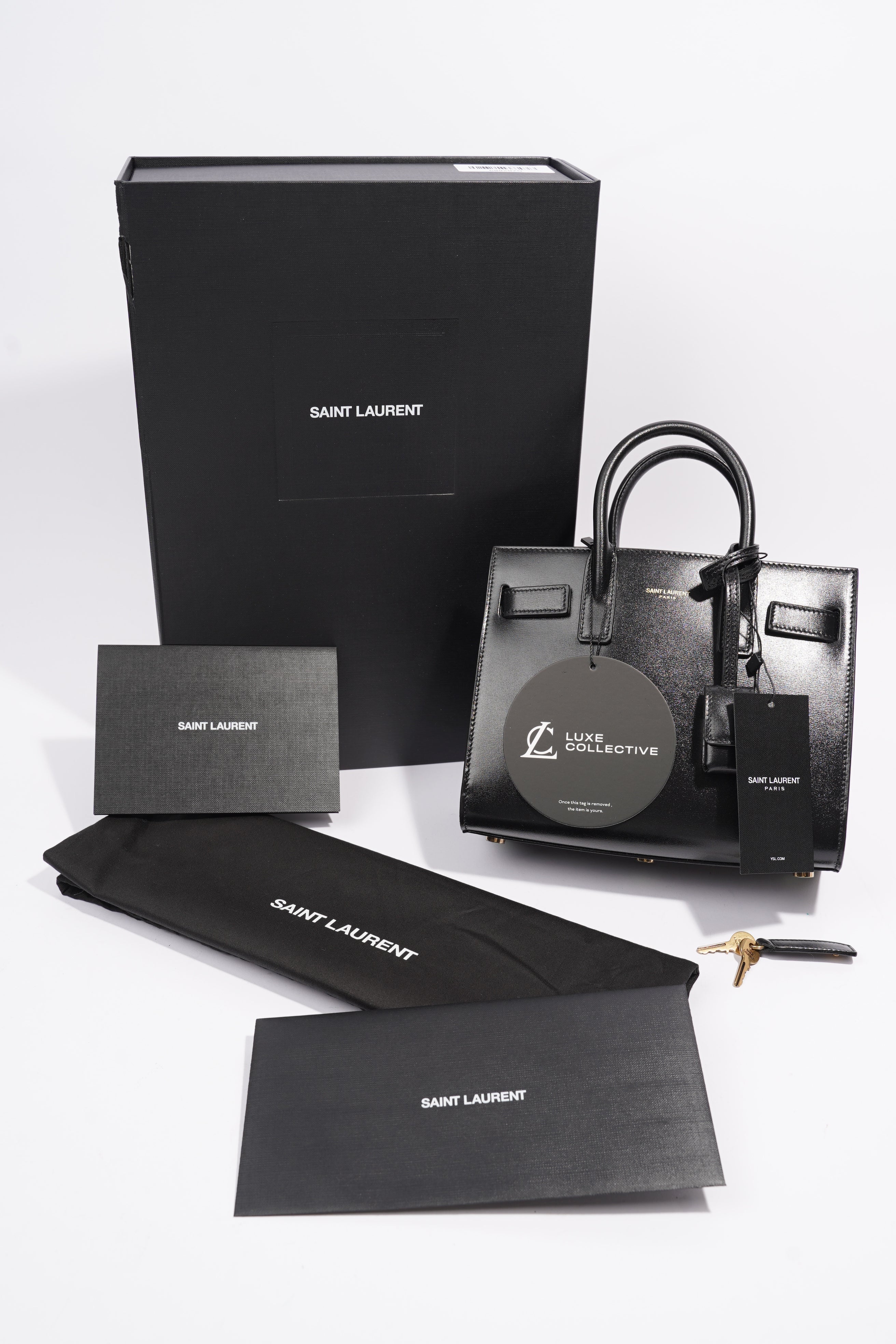 Saint Laurent Sac De Jour Black Calfskin Leather Nano