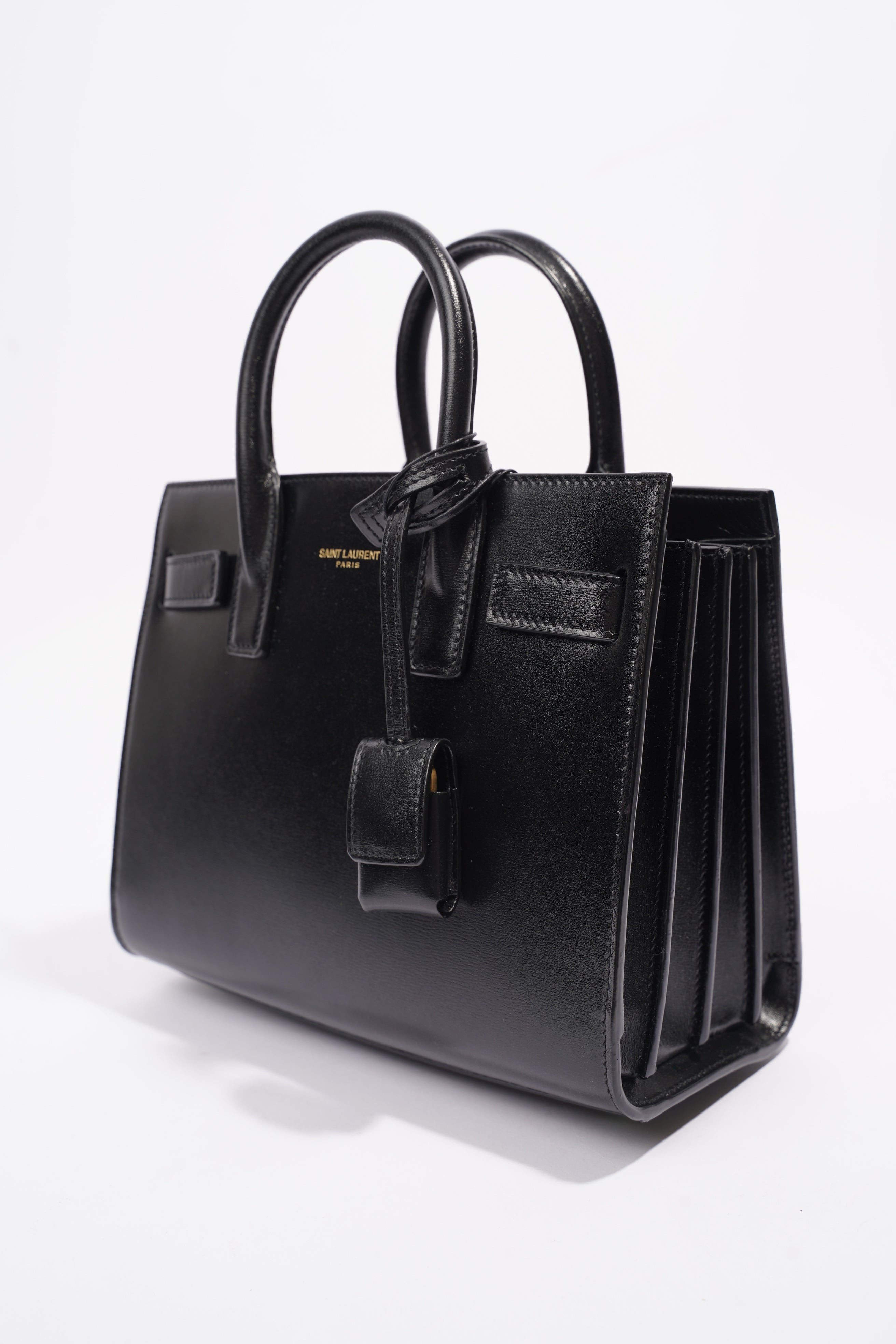 Saint Laurent Sac De Jour Black Calfskin Leather Nano