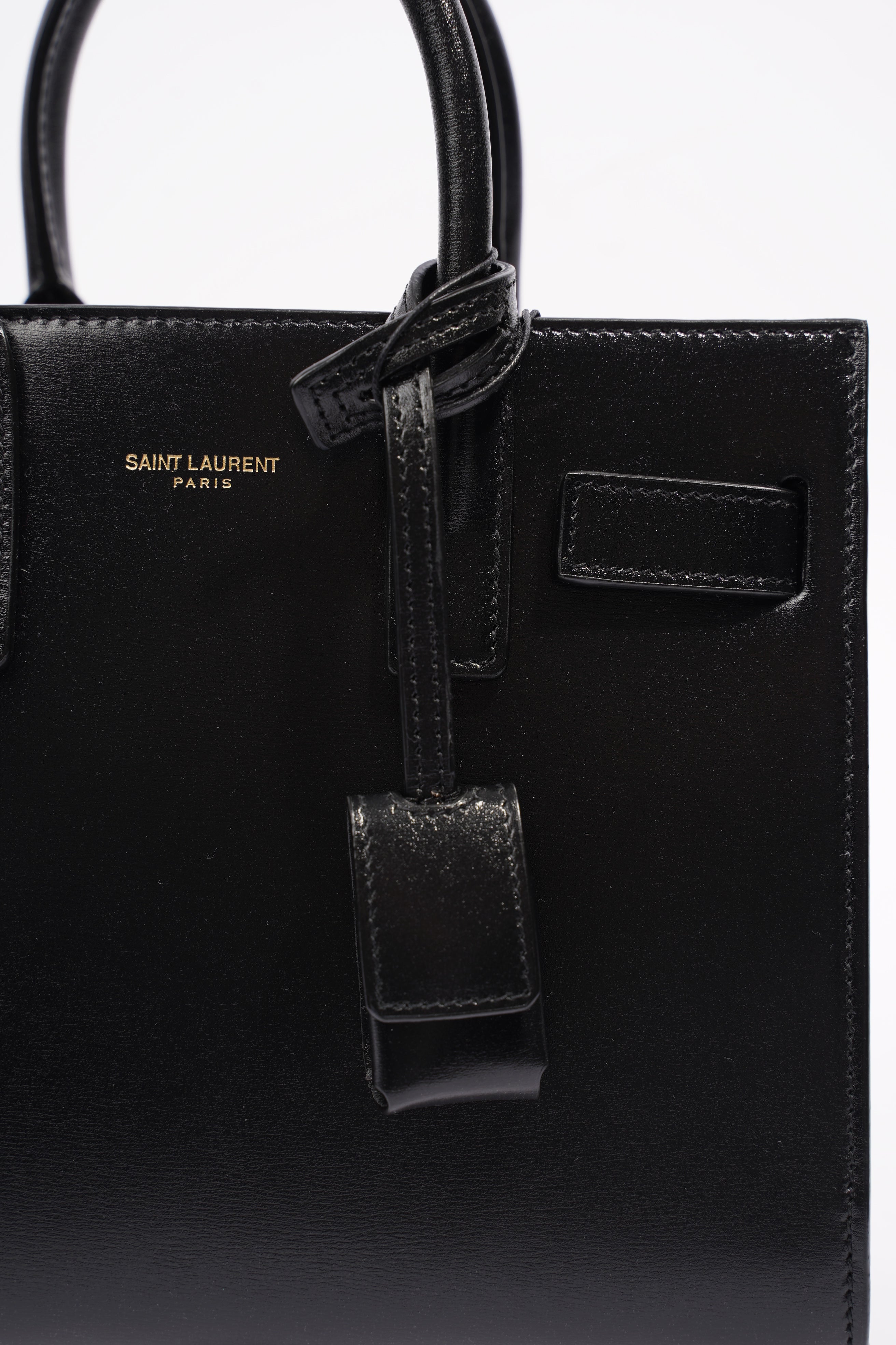 Saint Laurent Sac De Jour Black Calfskin Leather Nano