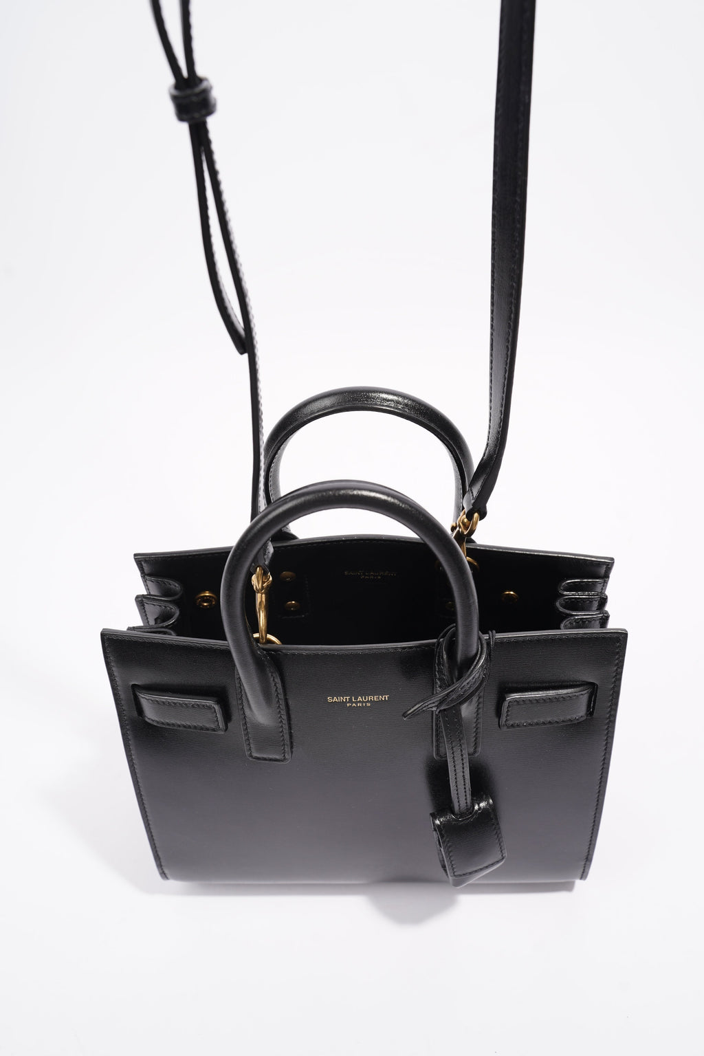 Saint Laurent Sac De Jour Black Calfskin Leather Nano