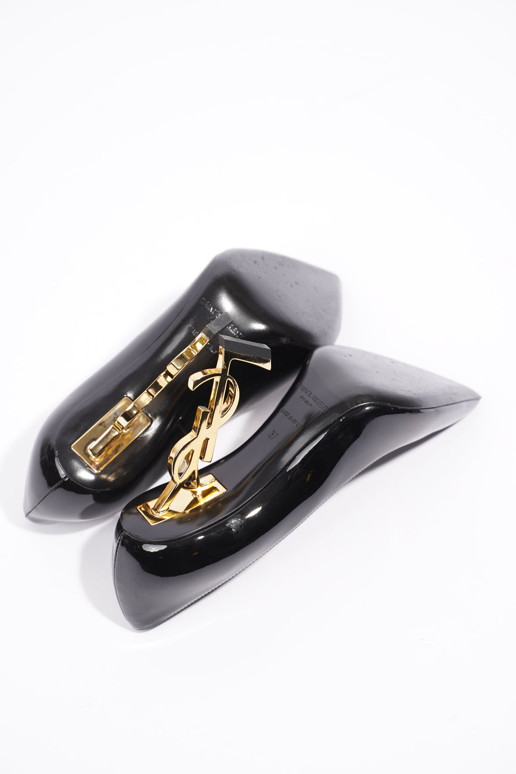 Saint Laurent Opyum Heel 110 Black Patent Leather EU 37 UK 4