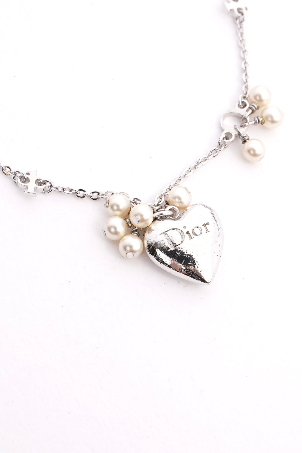 Christian Dior Heart Bracelet Silver Base Metal