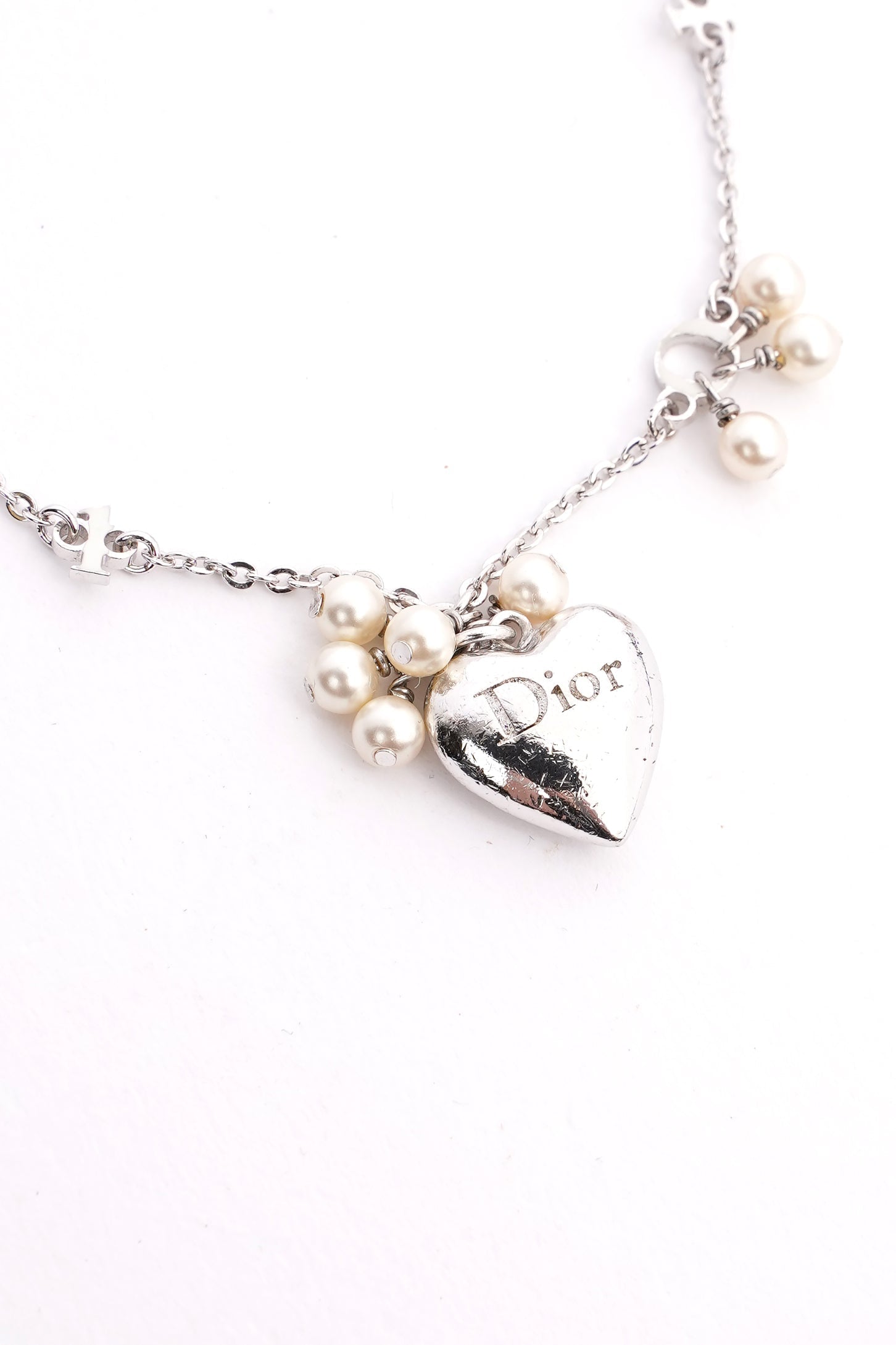 Christian Dior Heart Bracelet Silver Base Metal