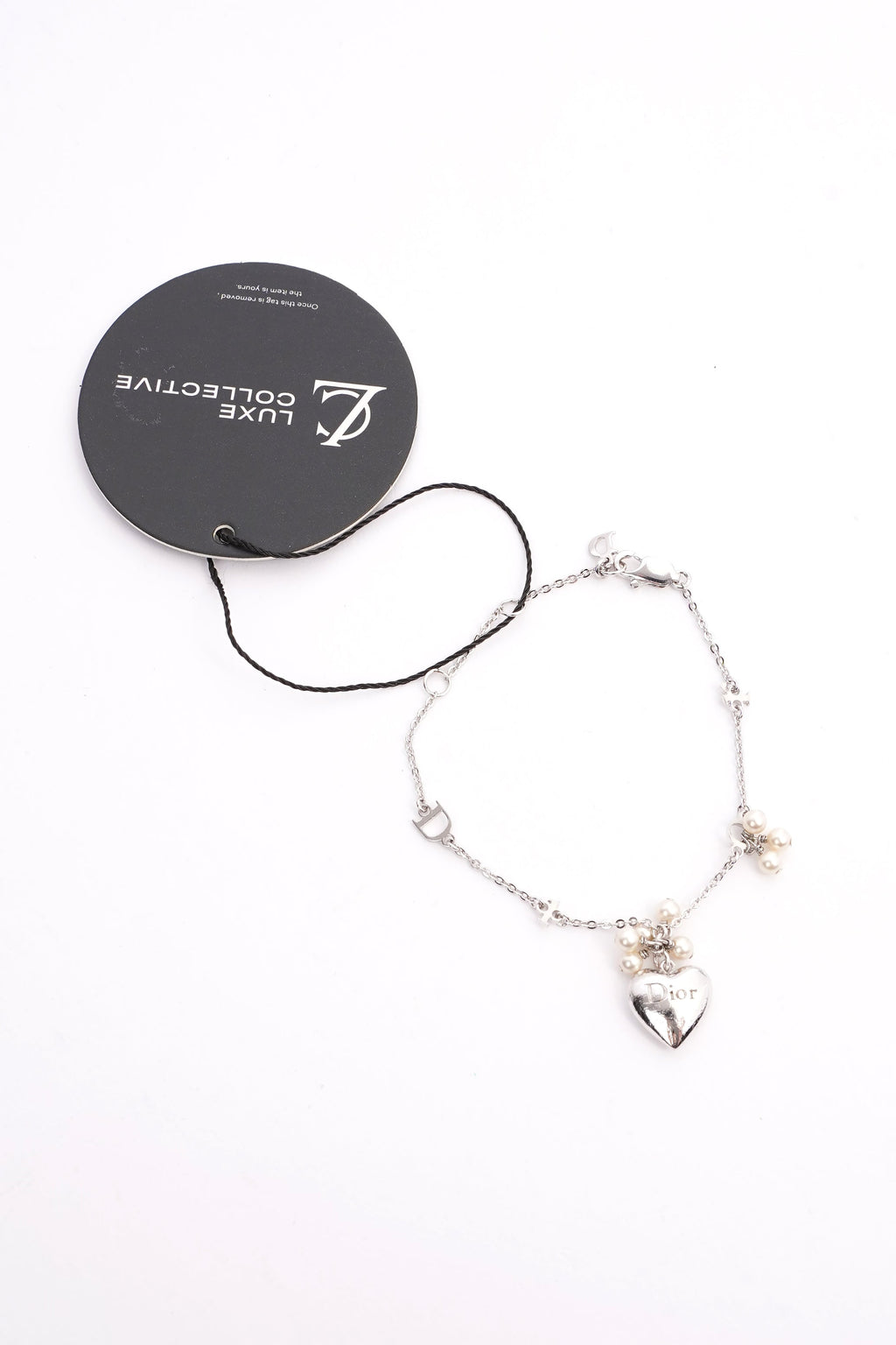 Christian Dior Heart Bracelet Silver Base Metal