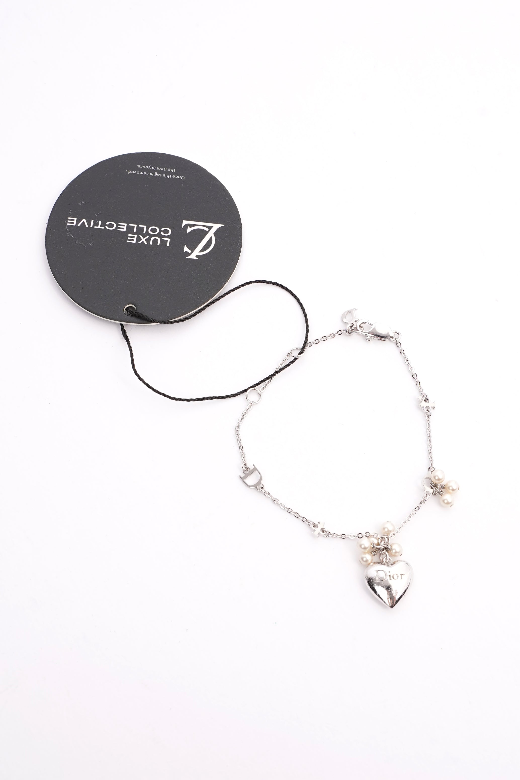 Christian Dior Heart Bracelet Silver Base Metal