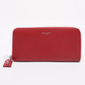 Saint Laurent Long Wallet Red Leather