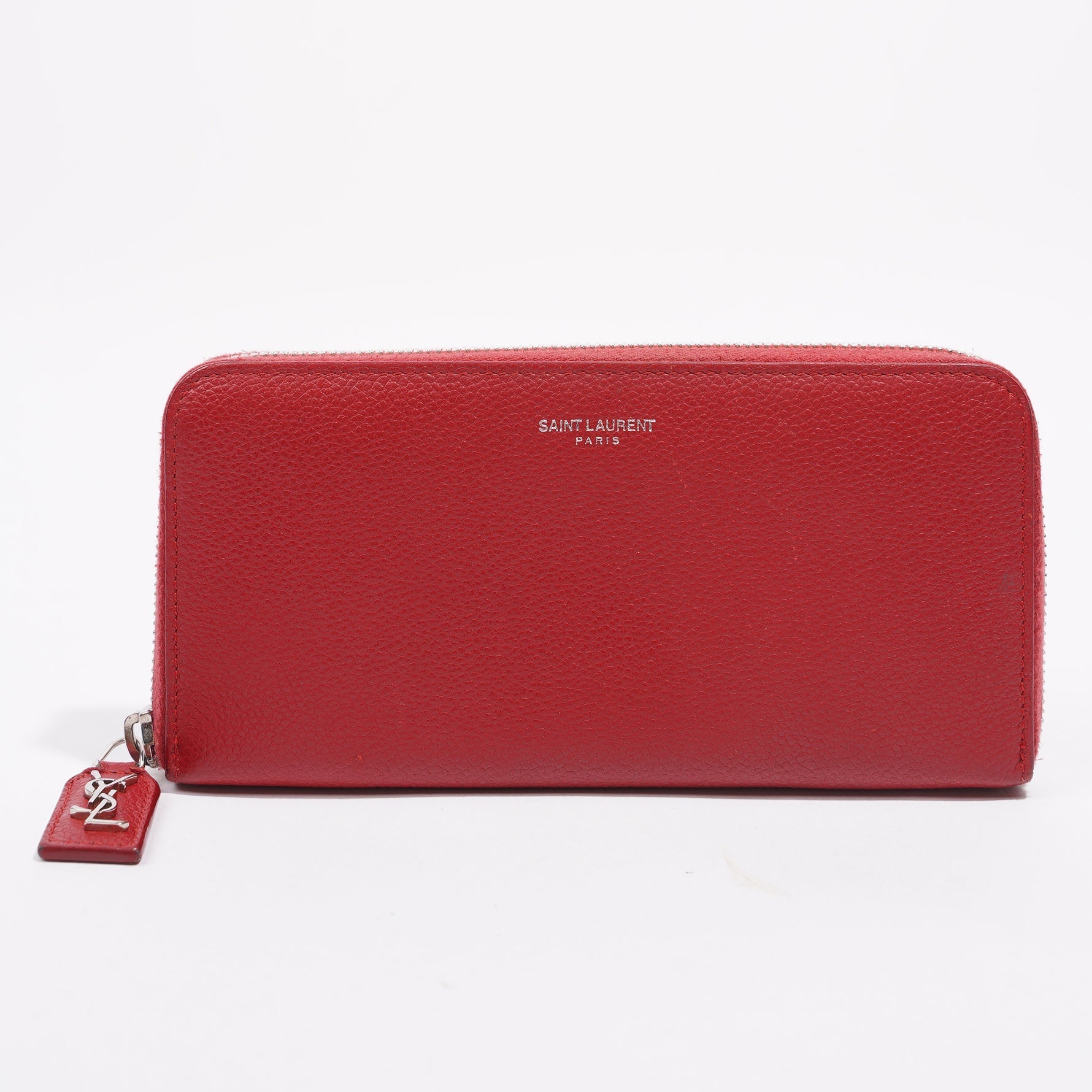 Saint Laurent Long Wallet Red Leather