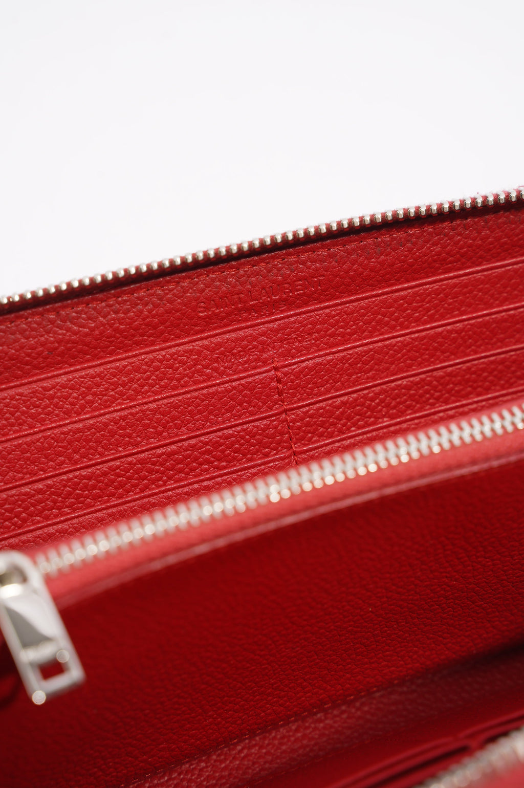 Saint Laurent Long Wallet Red Leather