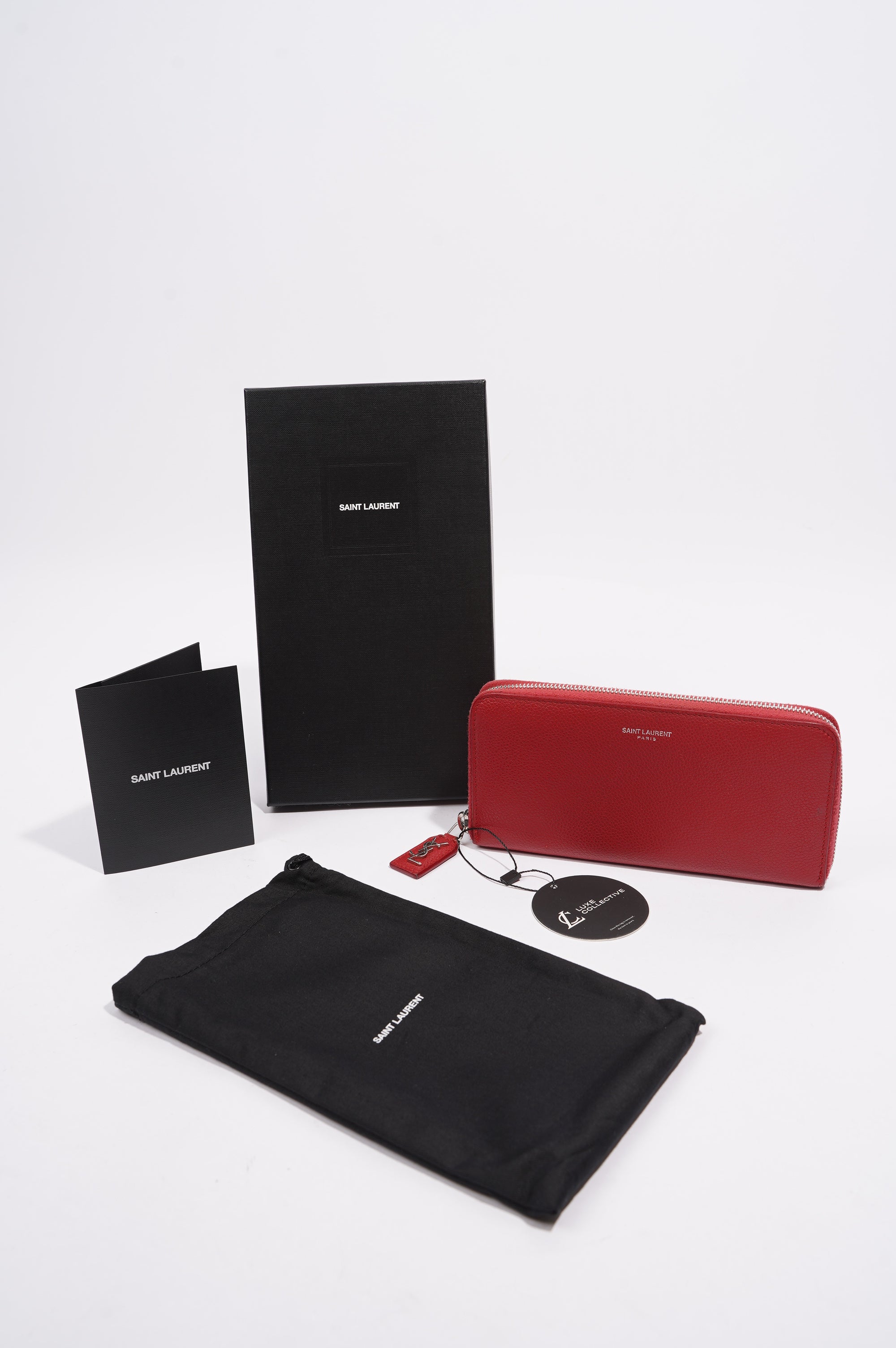 Saint Laurent Long Wallet Red Leather