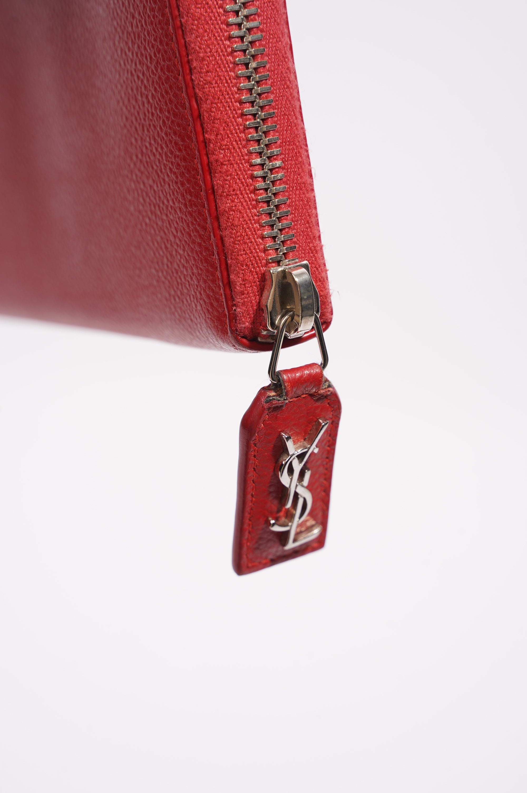 Saint Laurent Long Wallet Red Leather