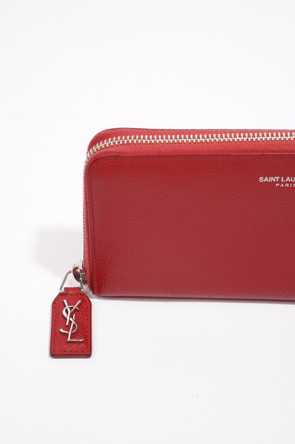 Saint Laurent Long Wallet Red Leather