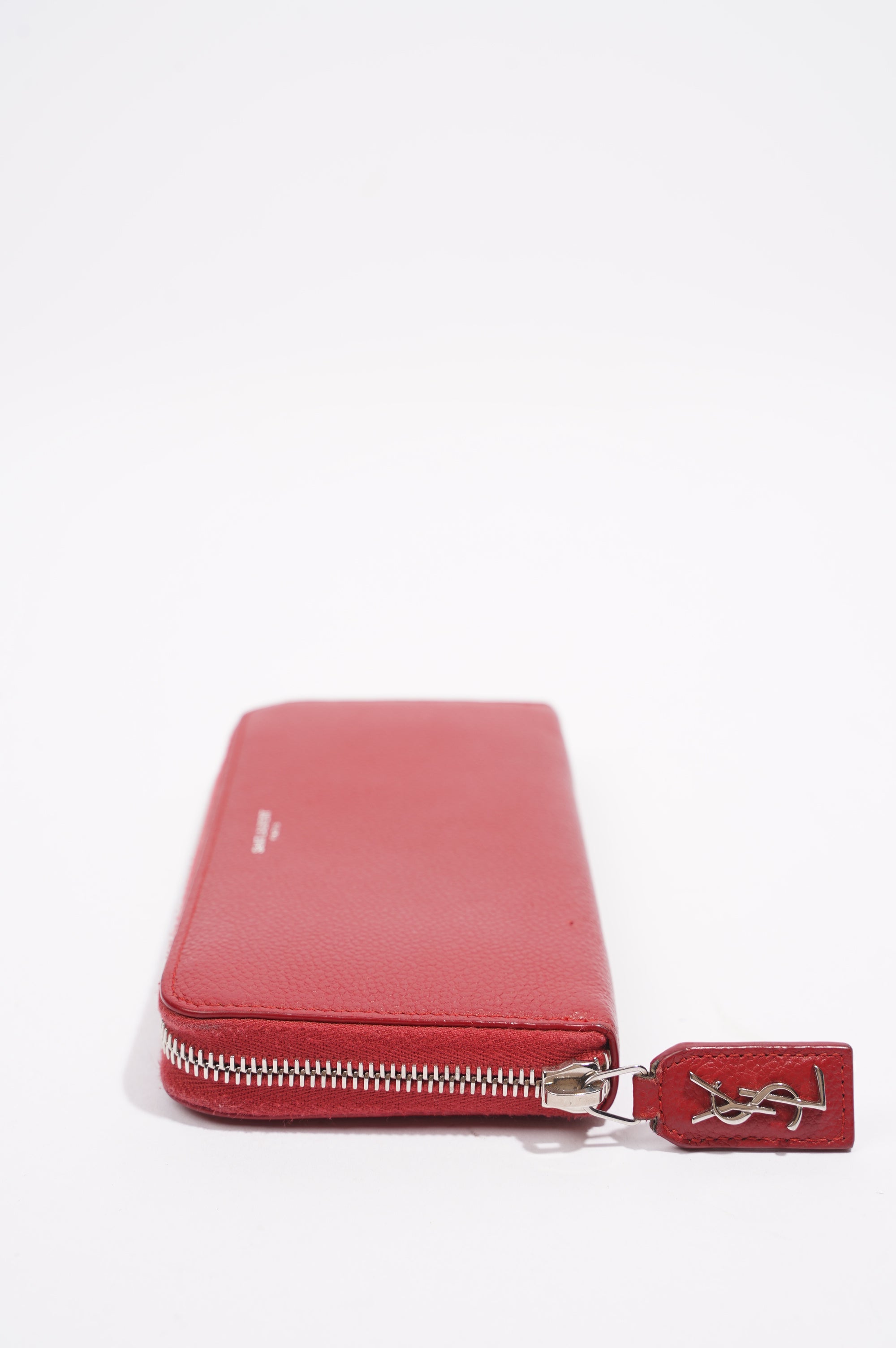 Saint Laurent Long Wallet Red Leather