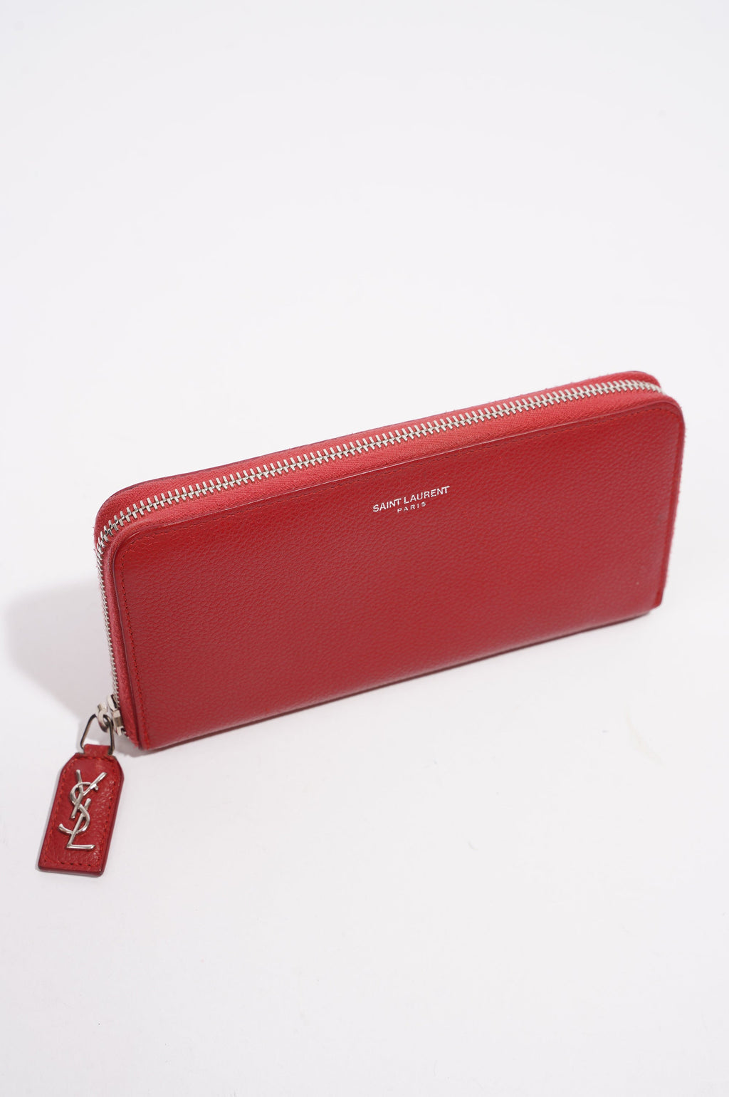 Saint Laurent Long Wallet Red Leather