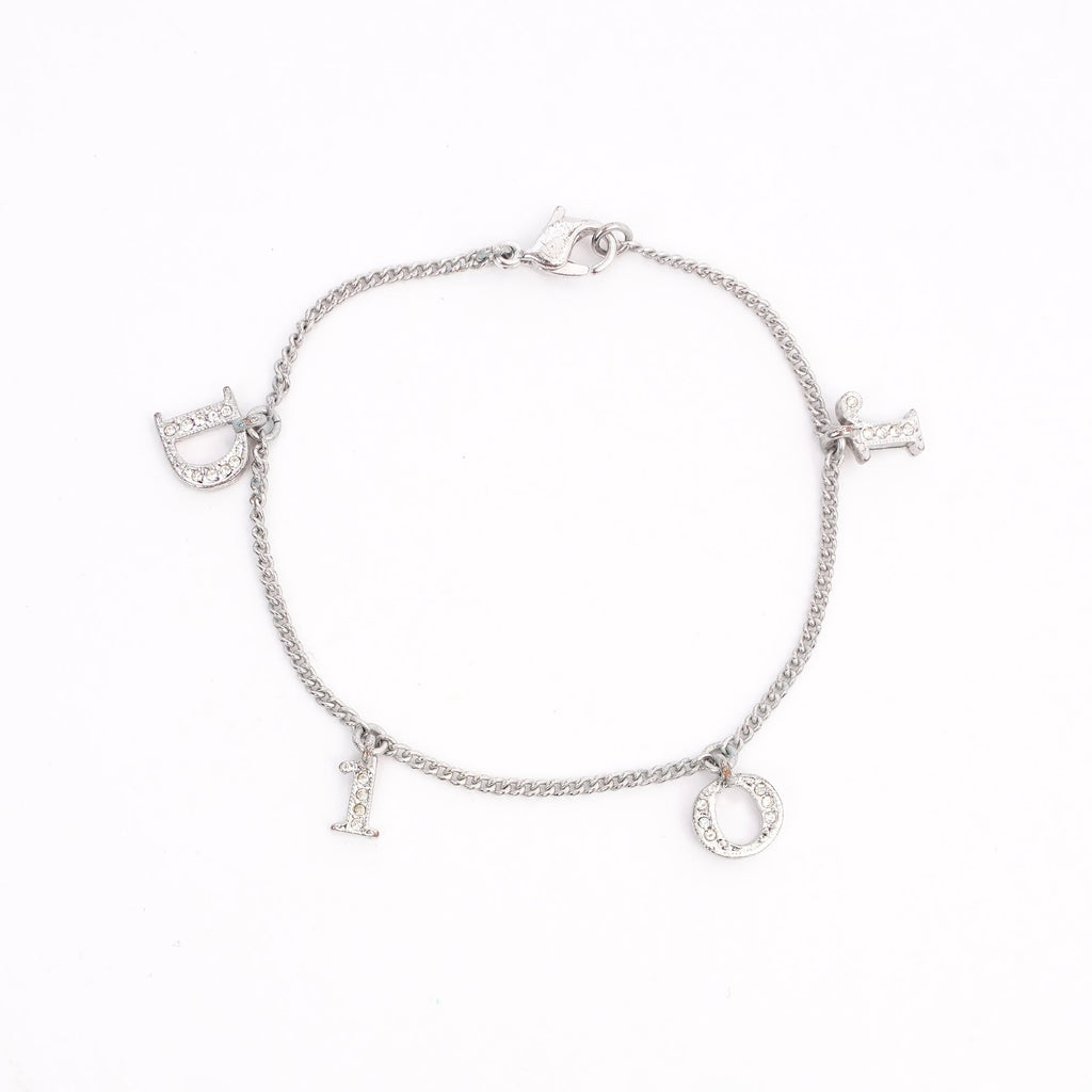 Christian Dior Letter Bracelet Silver Base Metal