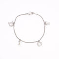 Christian Dior Letter Bracelet Silver Base Metal