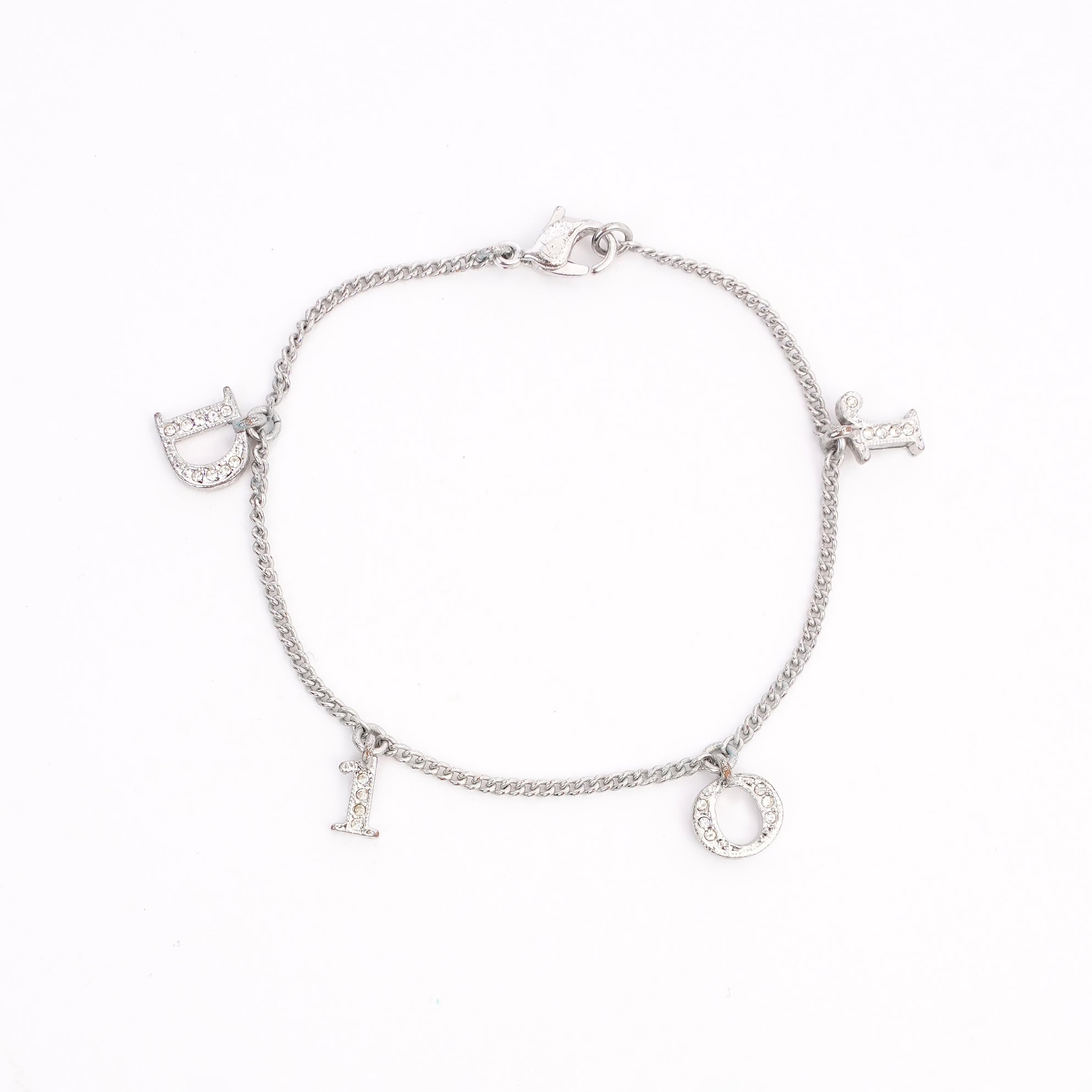Christian Dior Letter Bracelet Silver Base Metal