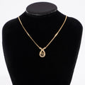 Christian Dior CD Motif Necklace Gold Rhinestone