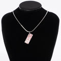 Christian Dior No.2 Trotter Pendant Necklace Pink White Silver Plated