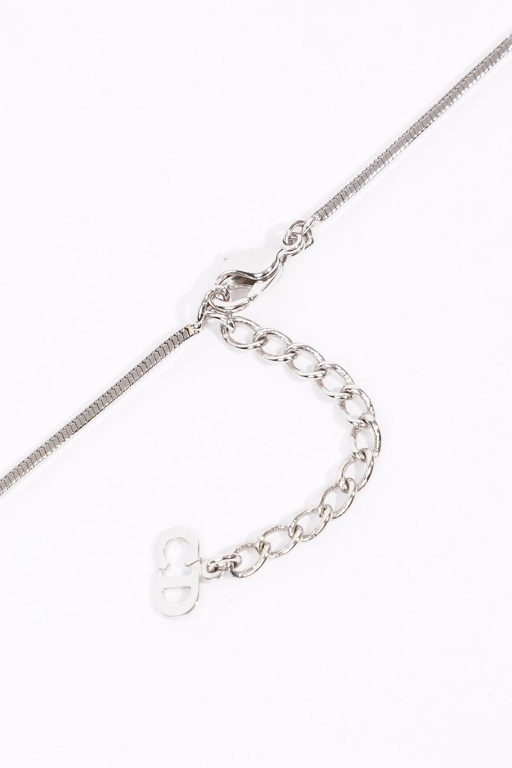 Christian Dior No.2 Trotter Pendant Necklace Pink White Silver Plated
