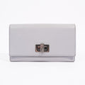 Fendi Peekaboo Long Wallet Grey Leather
