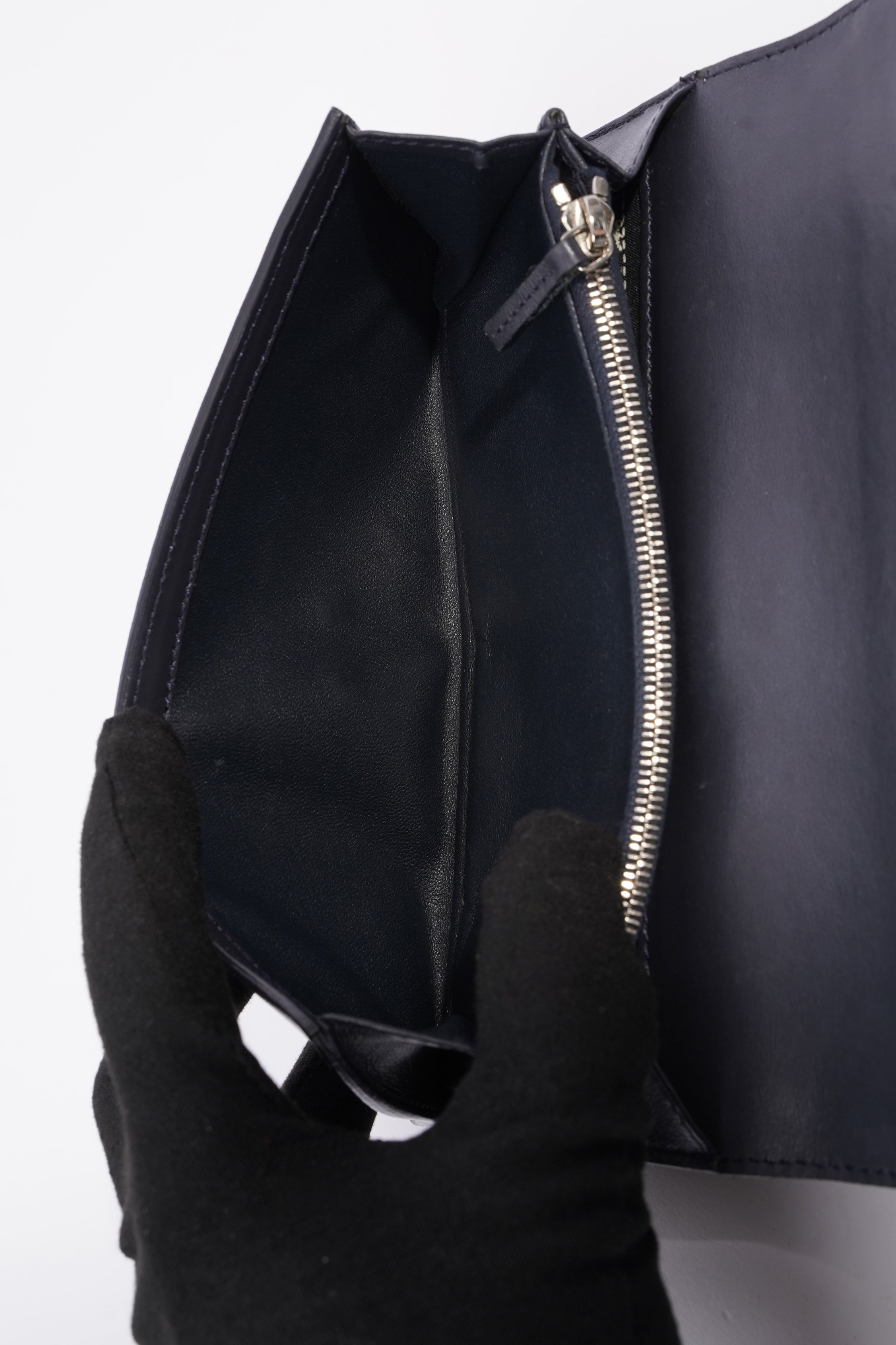 Fendi Peekaboo Long Wallet Grey Leather