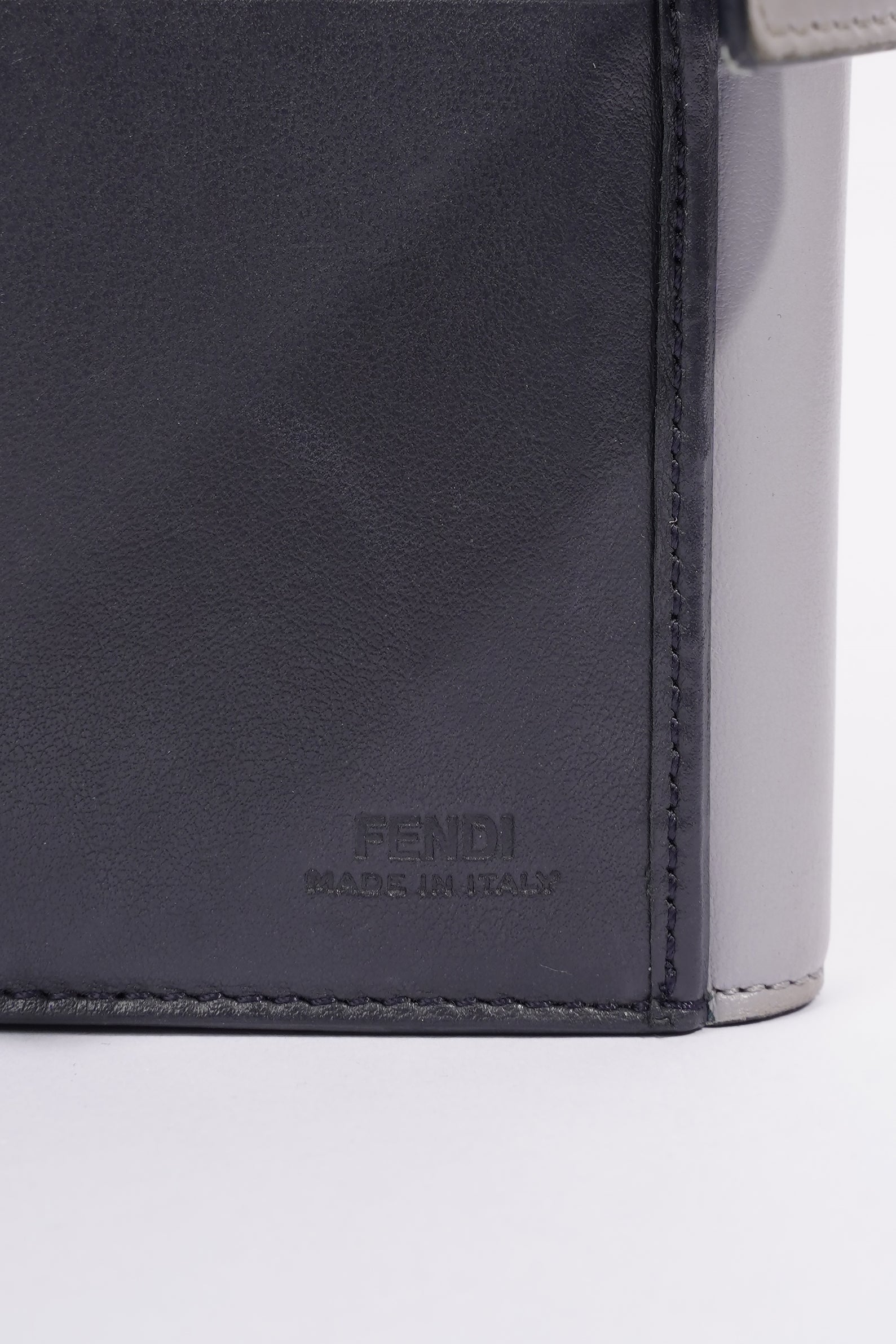 Fendi Peekaboo Long Wallet Grey Leather