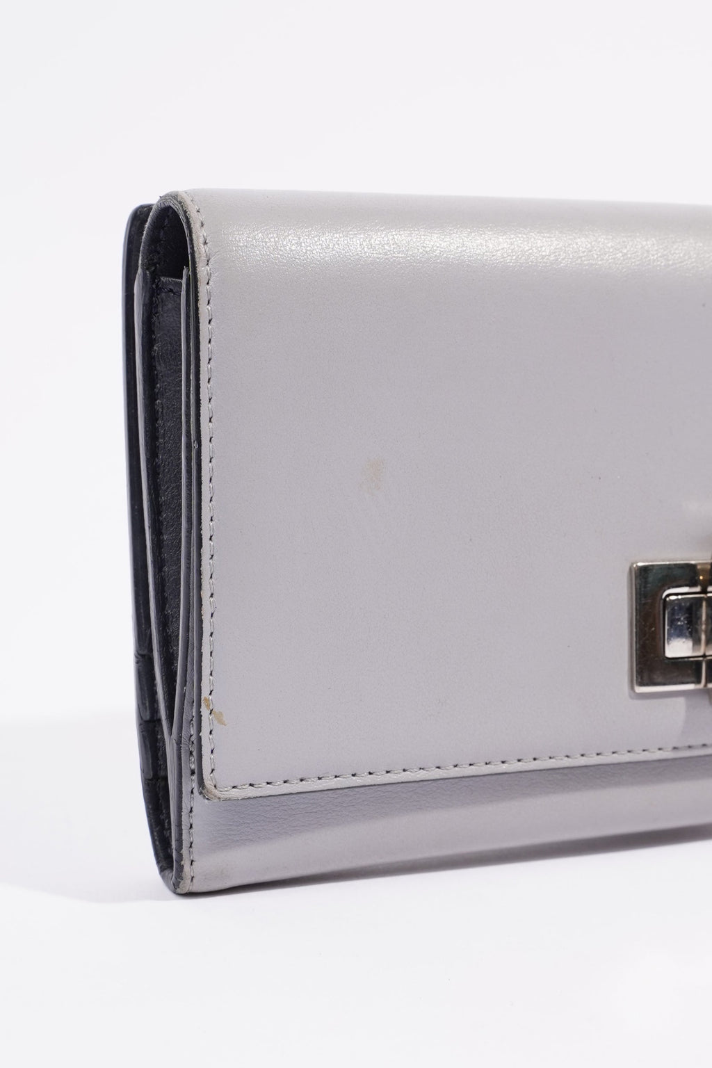 Fendi Peekaboo Long Wallet Grey Leather