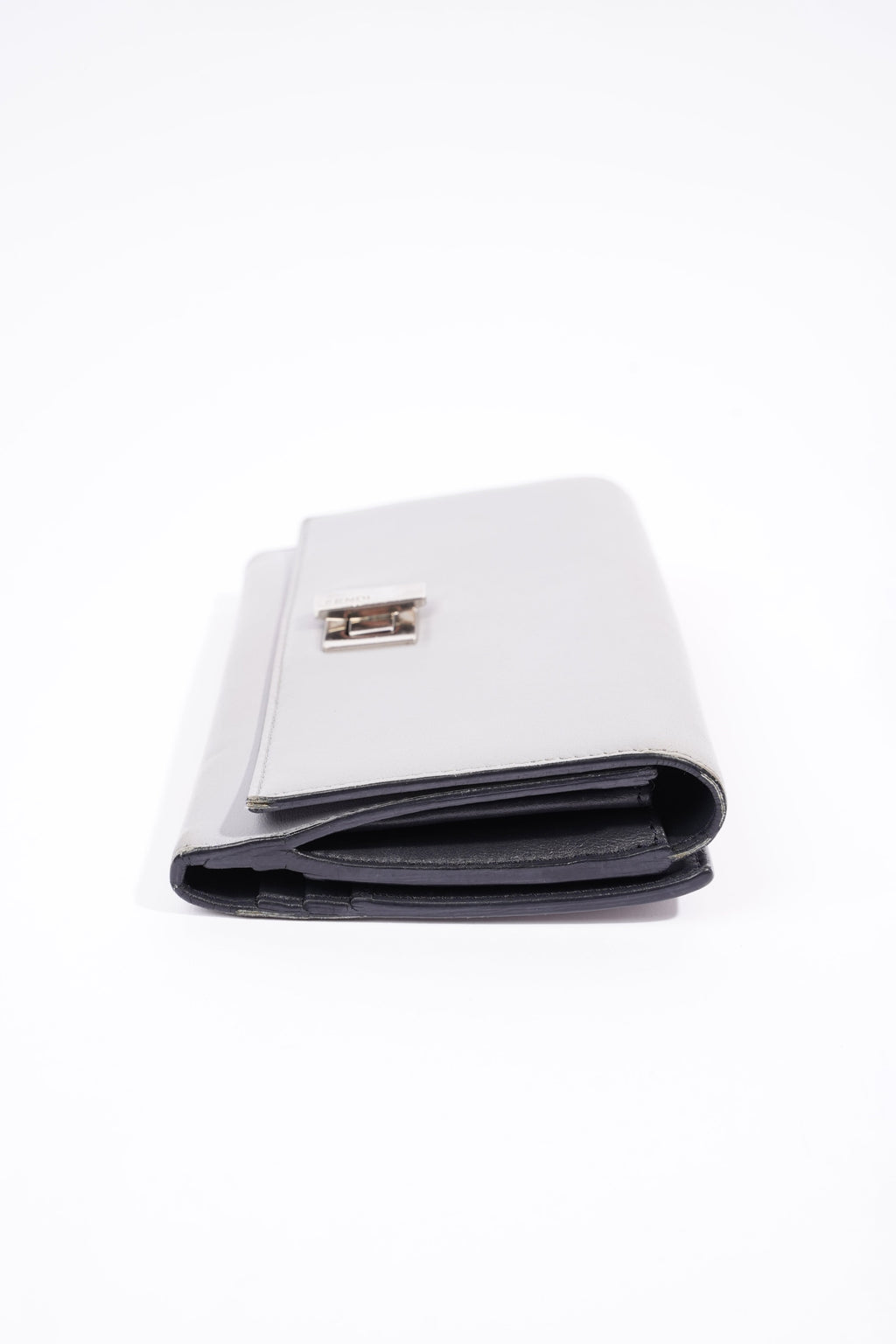 Fendi Peekaboo Long Wallet Grey Leather