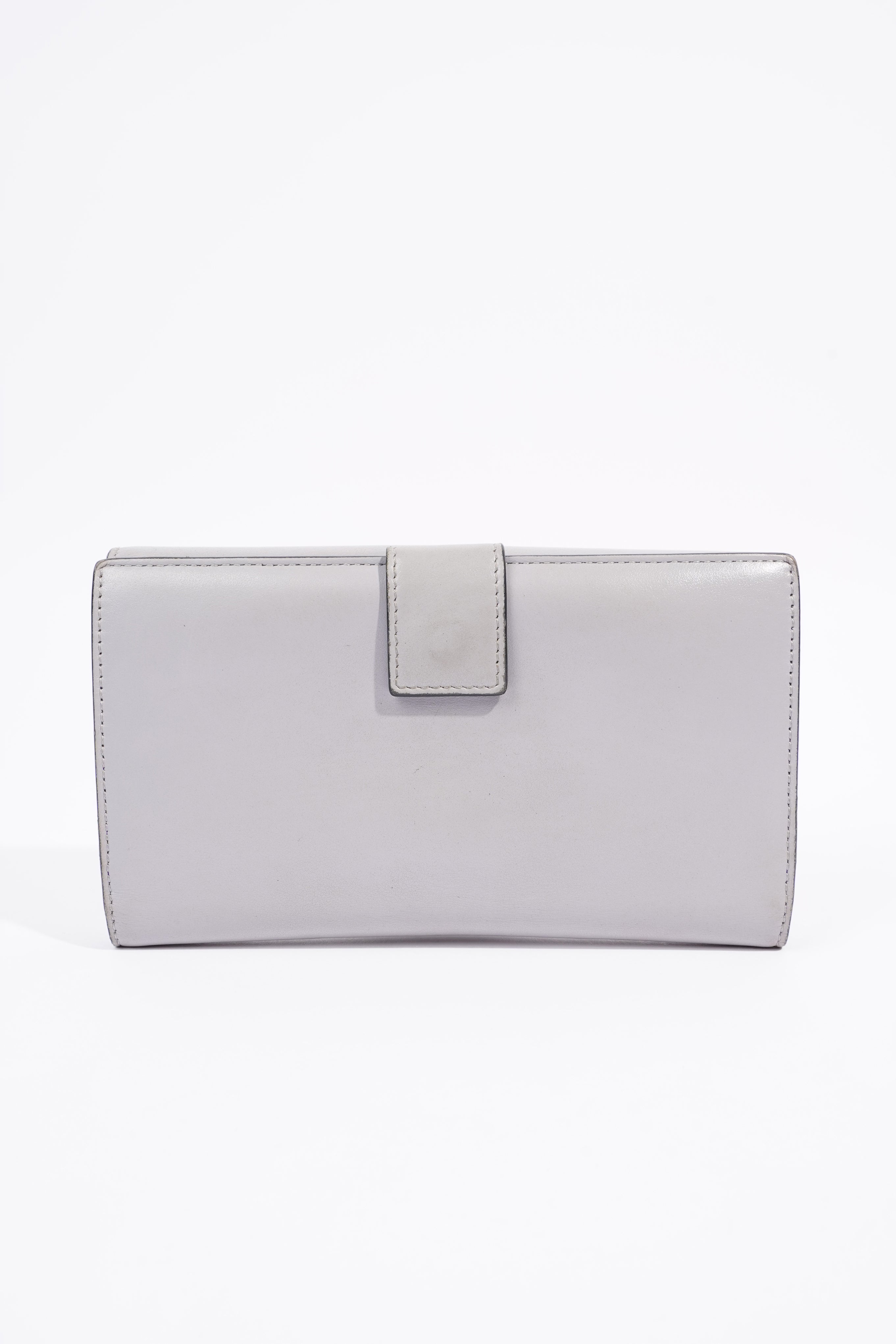 Fendi Peekaboo Long Wallet Grey Leather