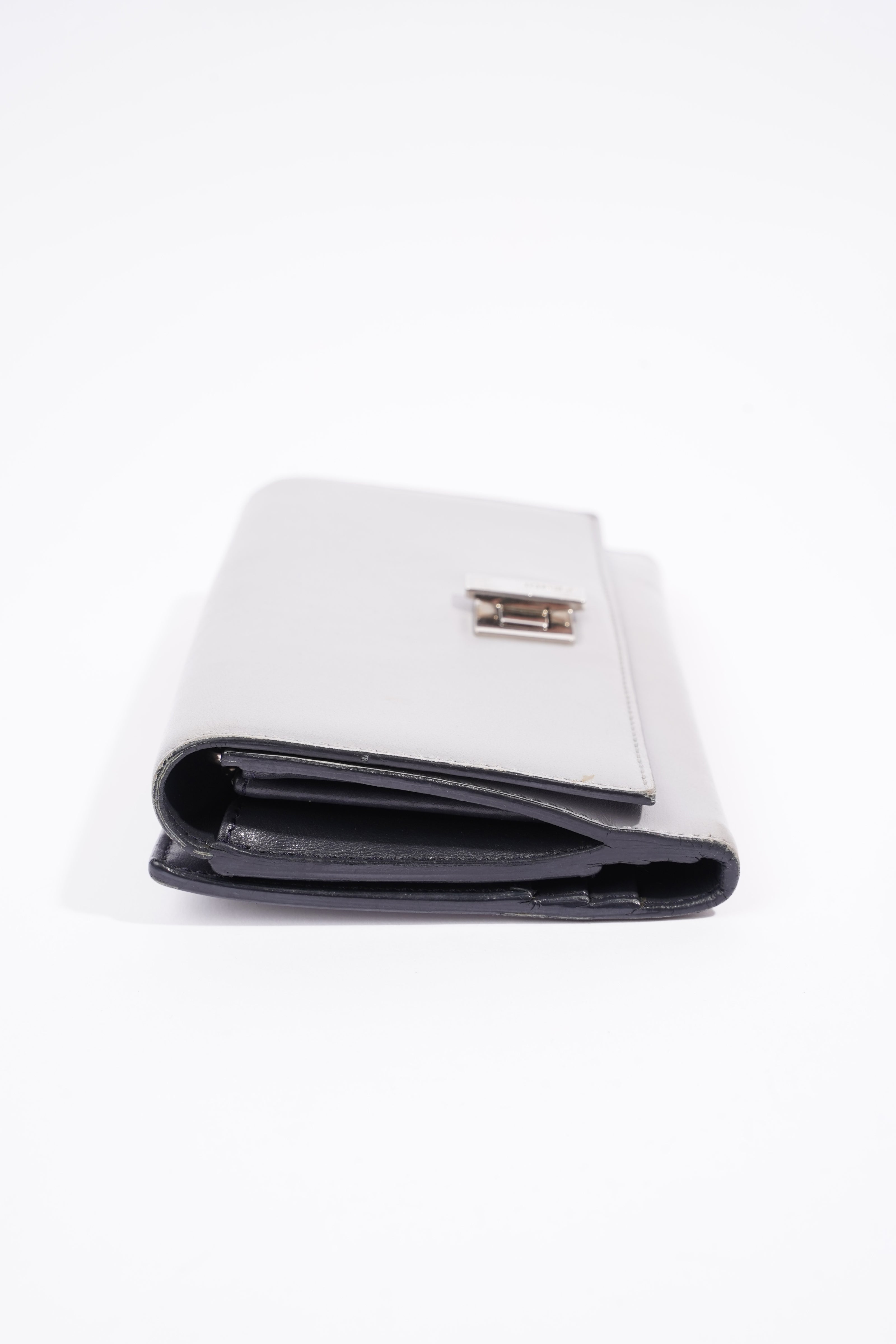 Fendi Peekaboo Long Wallet Grey Leather
