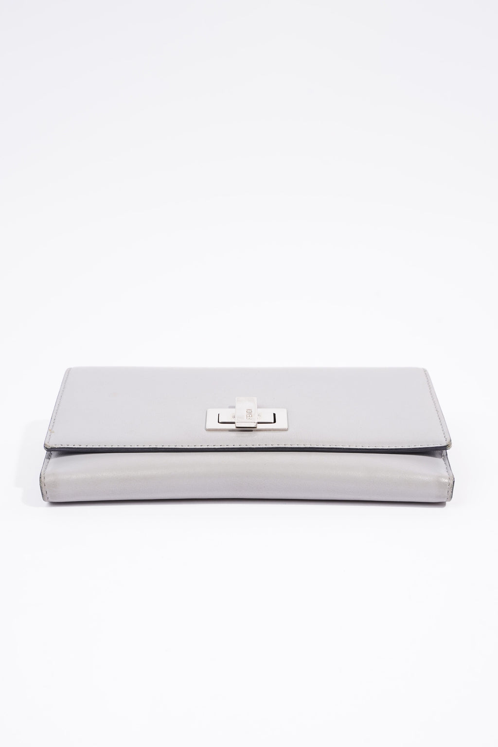 Fendi Peekaboo Long Wallet Grey Leather
