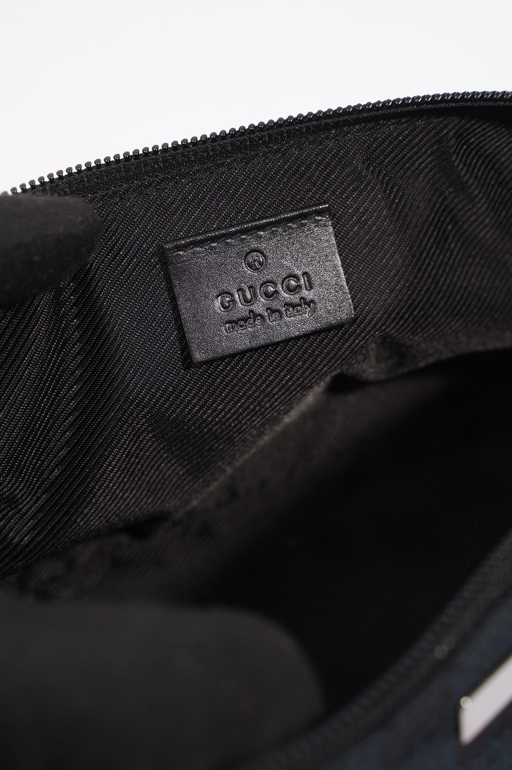 Gucci Boat Pochette Bag Black Canvas