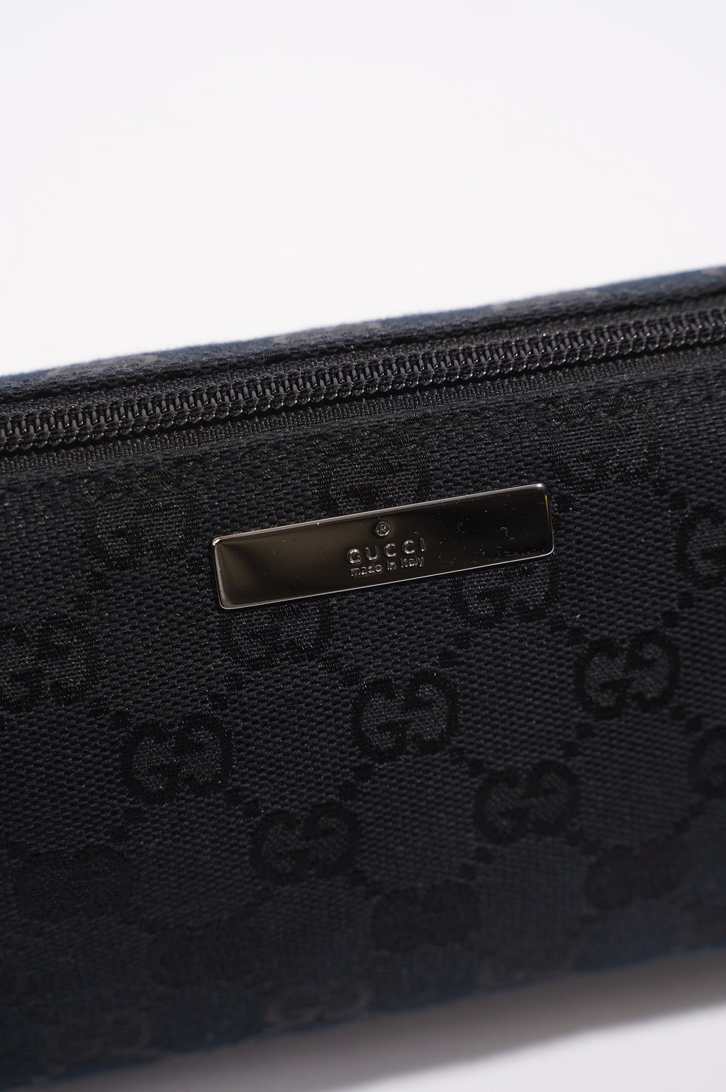 Gucci Boat Pochette Bag Black Canvas