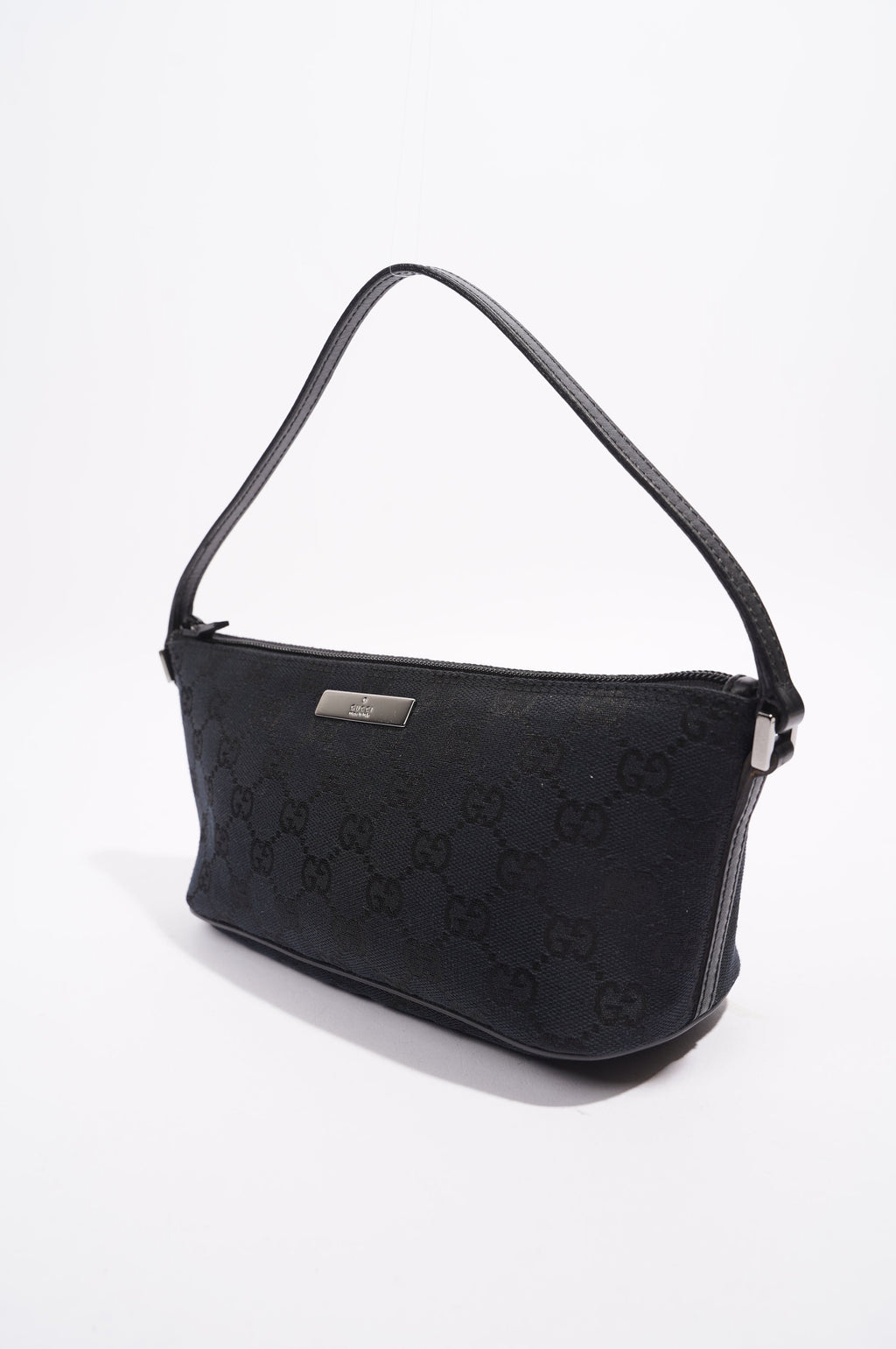 Gucci Boat Pochette Bag Black Canvas