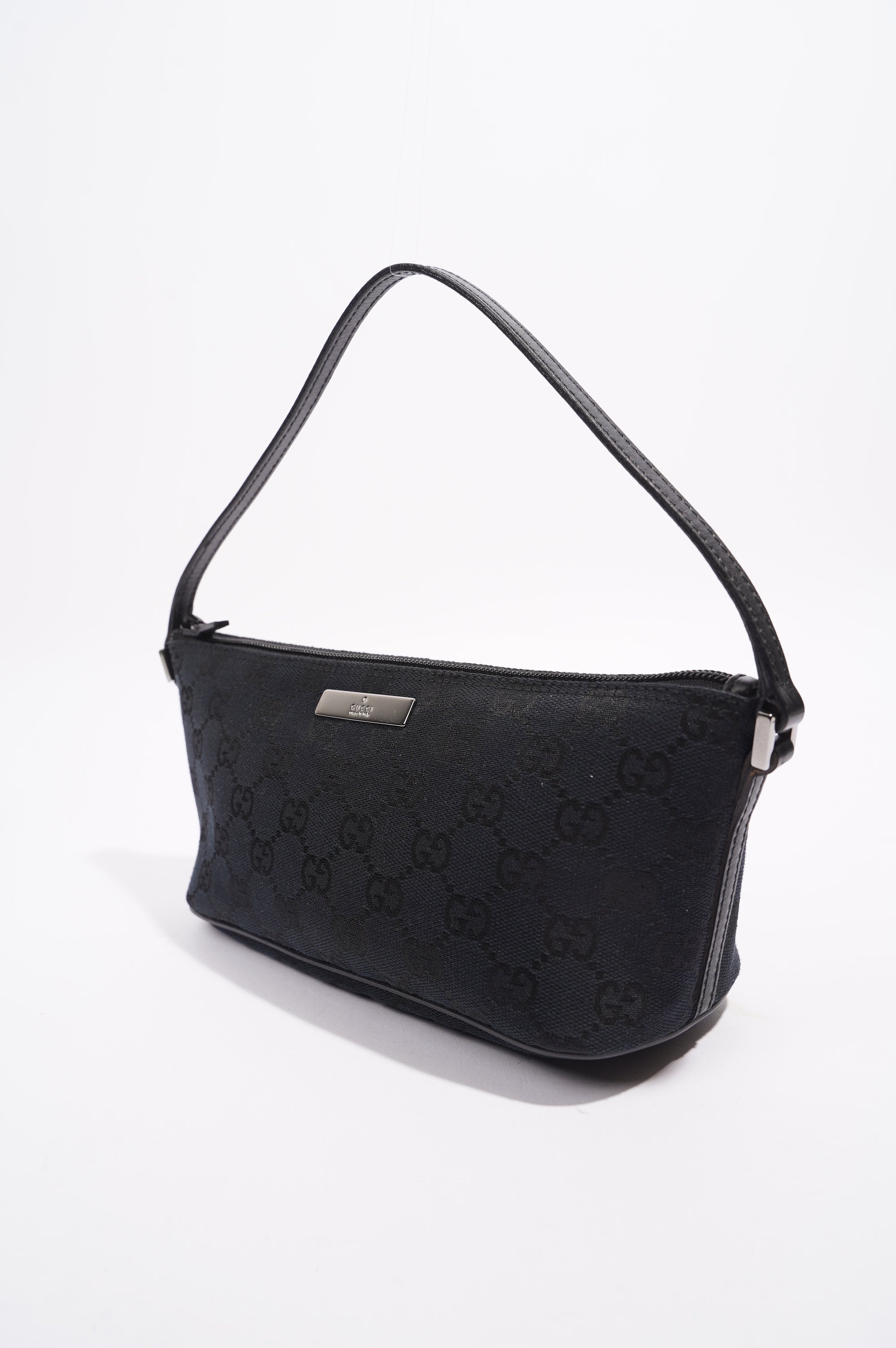 Gucci Boat Pochette Bag Black Canvas