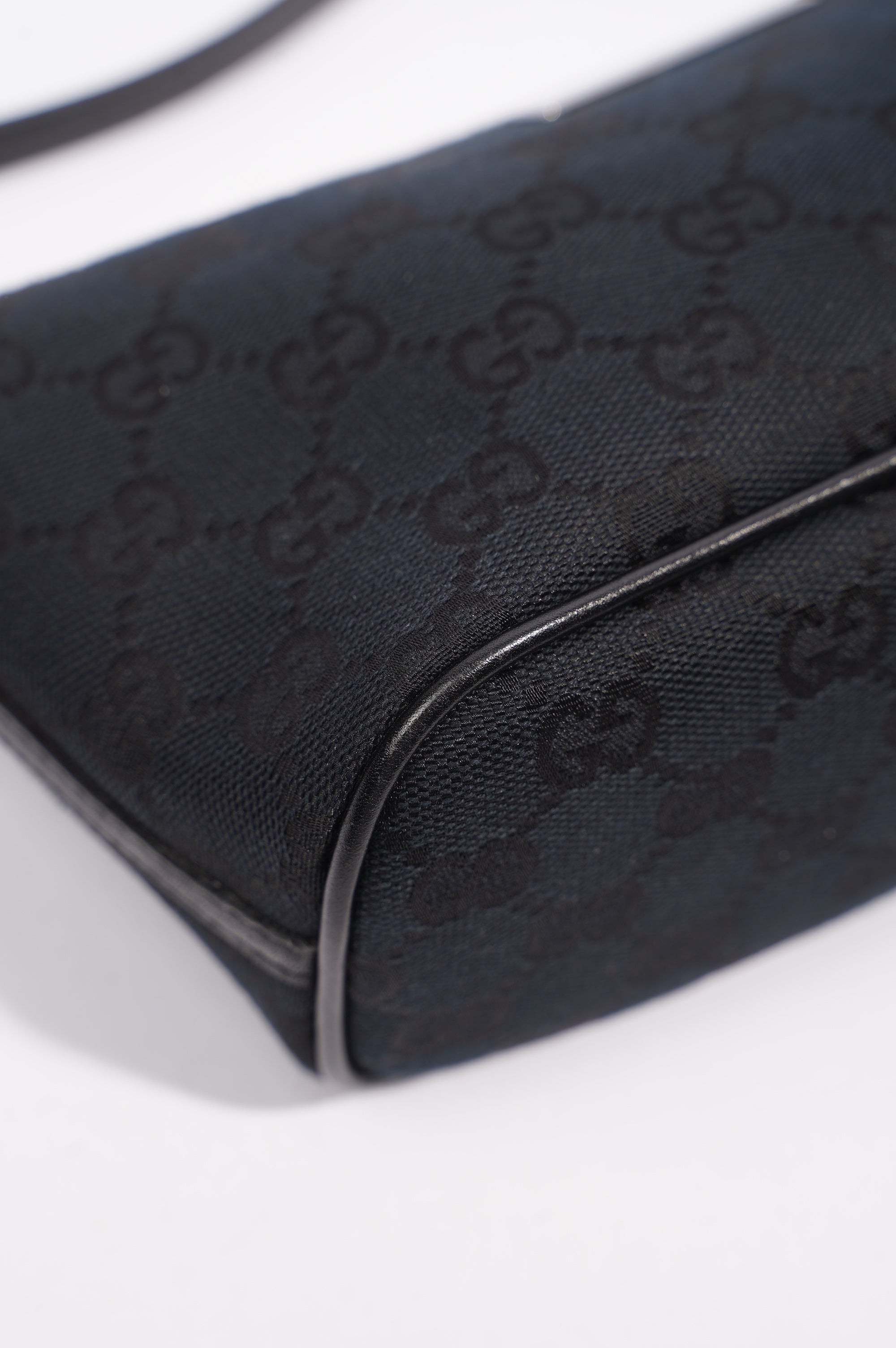 Gucci Boat Pochette Bag Black Canvas