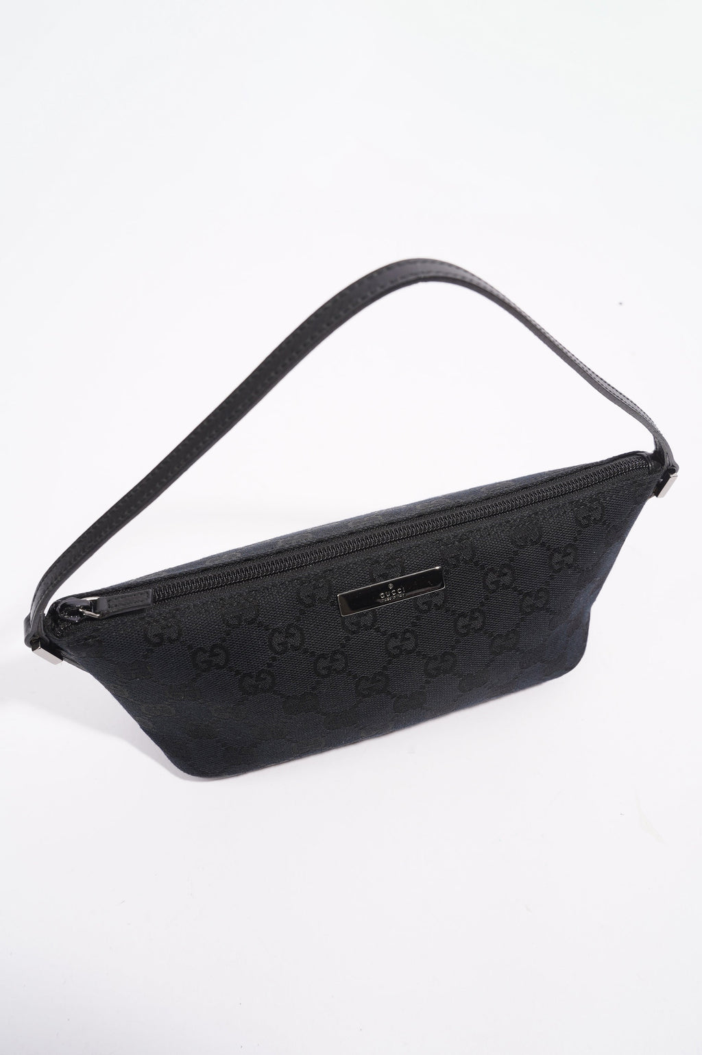 Gucci Boat Pochette Bag Black Canvas
